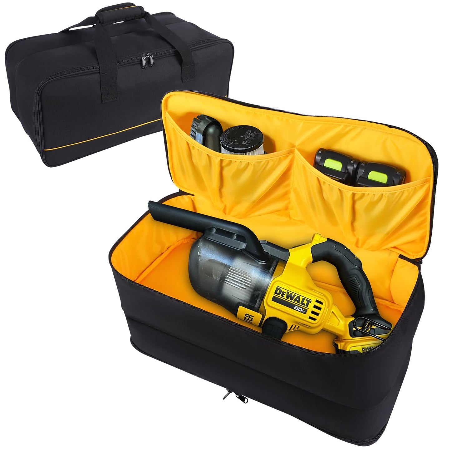 TEFGTER Carrying Bag Compatible with DEWALT 20V Cordless Handheld Vacuum DCV501HB,Large Space Storage Bag for Cordless Handheld Vacuum Cleaner,Storage Case with Extra Pockets,Case Only