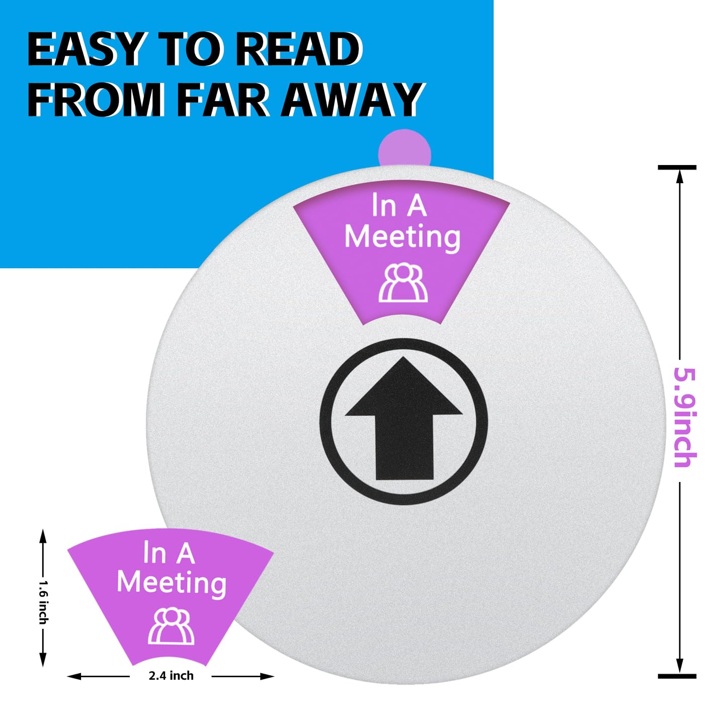 3 Pack Office Door Sign – Do Not Disturb, Please Knock, Out of Office, In a Meeting, Back Soon, Working Remotely – Privacy Sign for Home,or Conference Room (Silver)