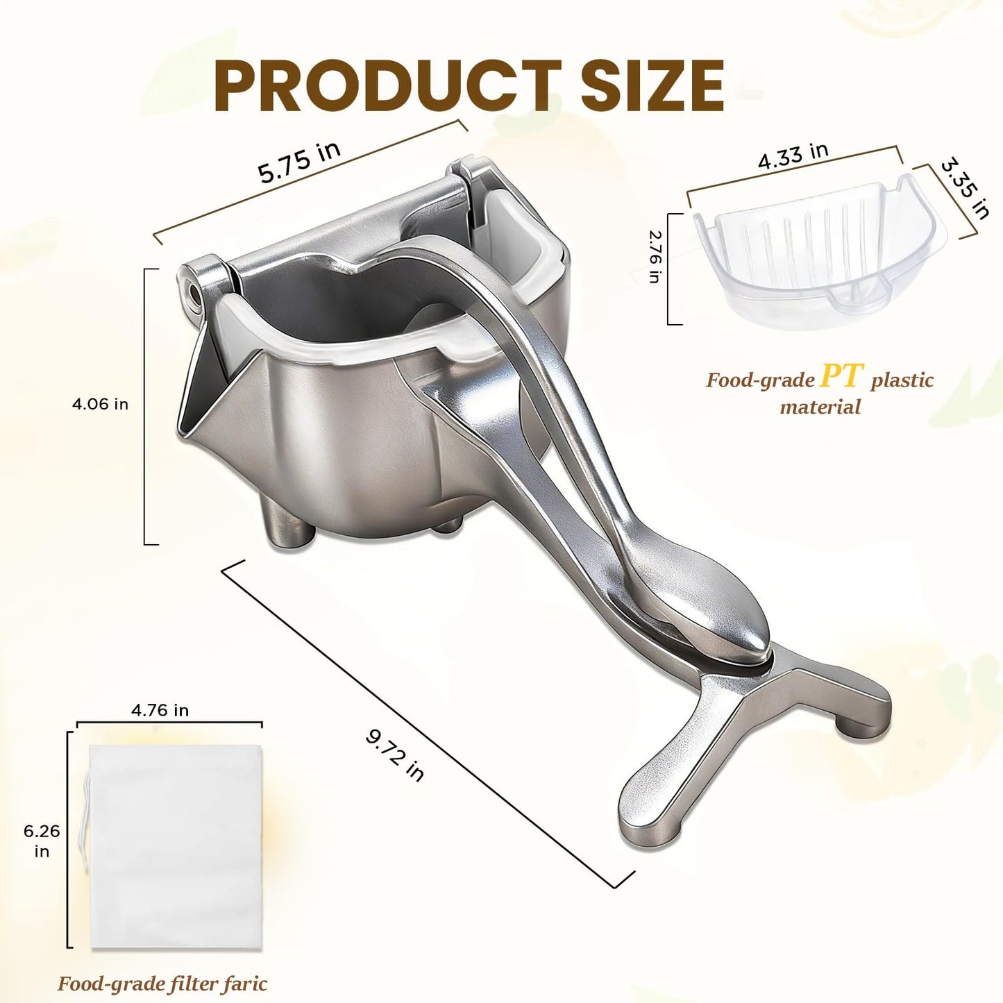 IMGROSE Fruit Juice Squeezer, Lemon Squeezer Manual, Non-Slip Ergonomic Grip, Easy to Use & Clean, 2026 New Upgraded Efficient Extraction of Citrus, and Other Fruits