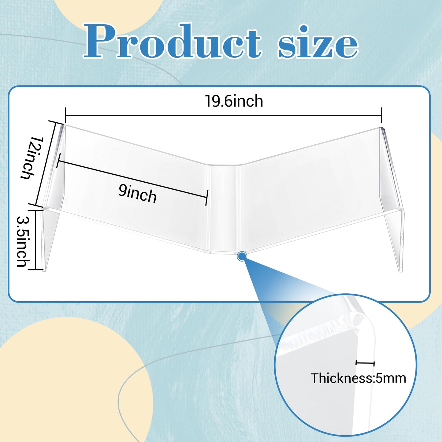Sintuff Extra Large Acrylic Open Book Display Stand 19.63" W X 12" D X 3.5" H, Open Bookstand Holder for Display and Reading Cookbooks, Art Books, Bibles, Magazines