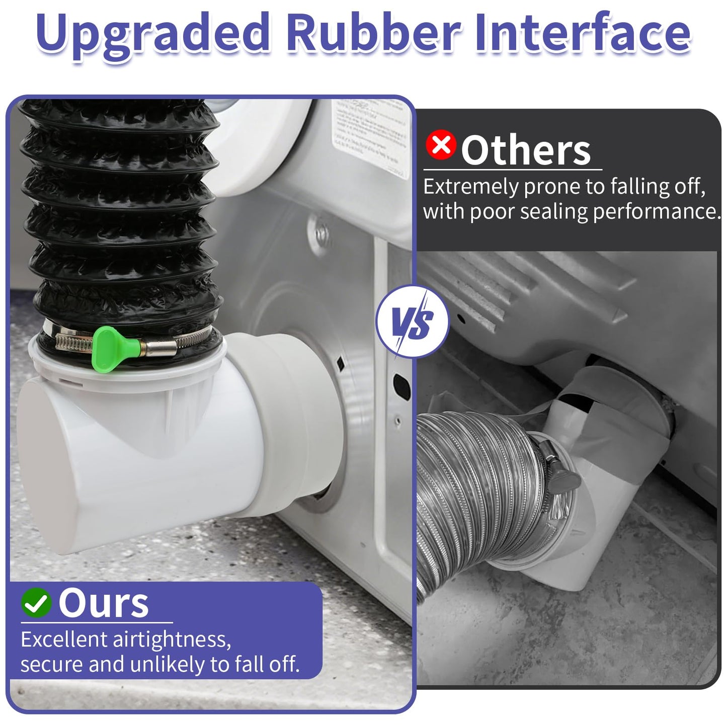 4inch 10FT Dryer Vent Hose for Tight Space, 90 Degree Dryer Vent Elbow with Rubber Seal Connectors, 6-Layer Duct Hose with 2 Key Hose Clamps, Easy-Install Heat Resistant Dryer Hose Vent Kit