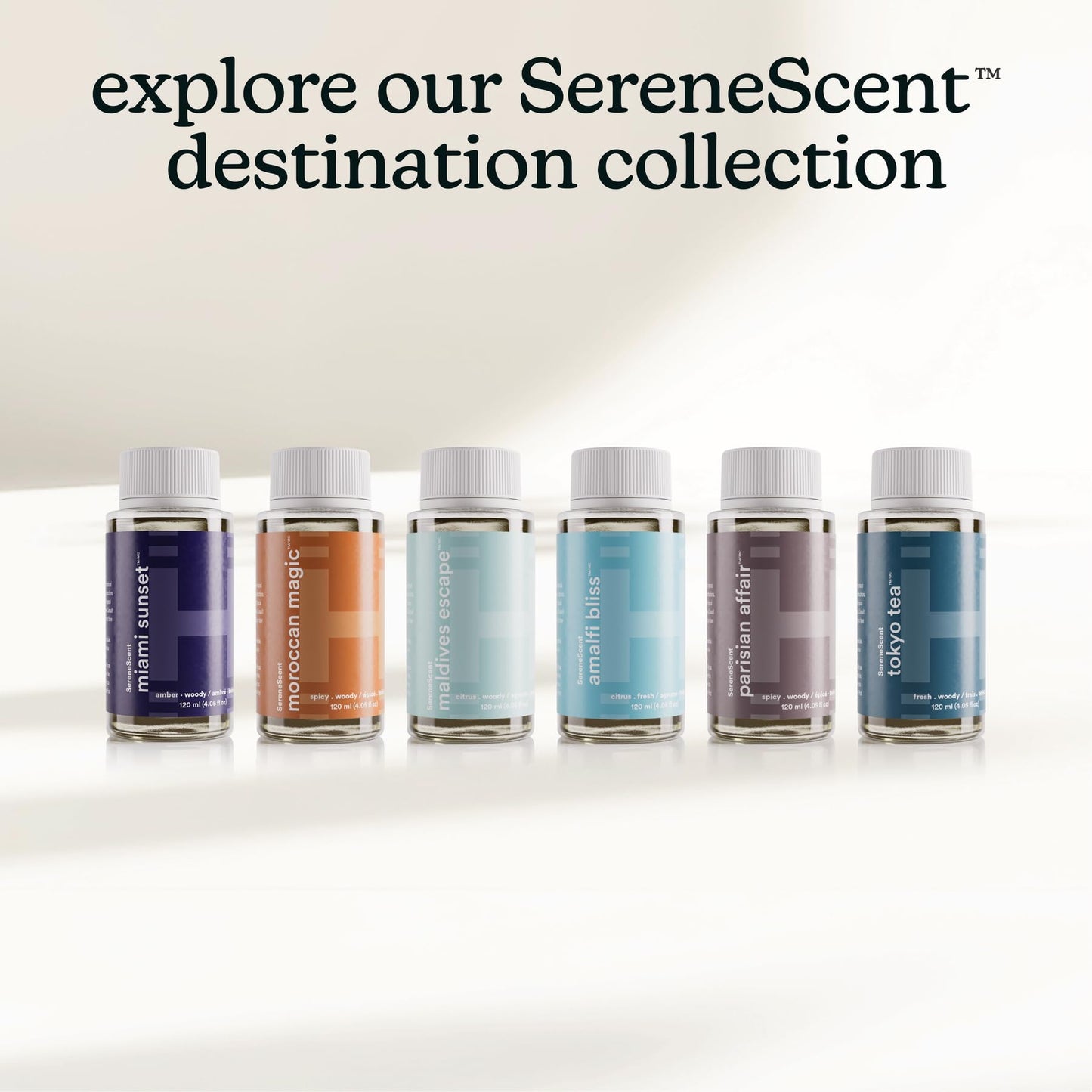 Homedics SereneScent Waterless Diffuser Oil Refill — Amalfi Bliss (120ml). Clean, Safe, Fresh & Floral Home Fragrance. Compatible with SereneScent Diffusers. Easy Twist Plug & Play.