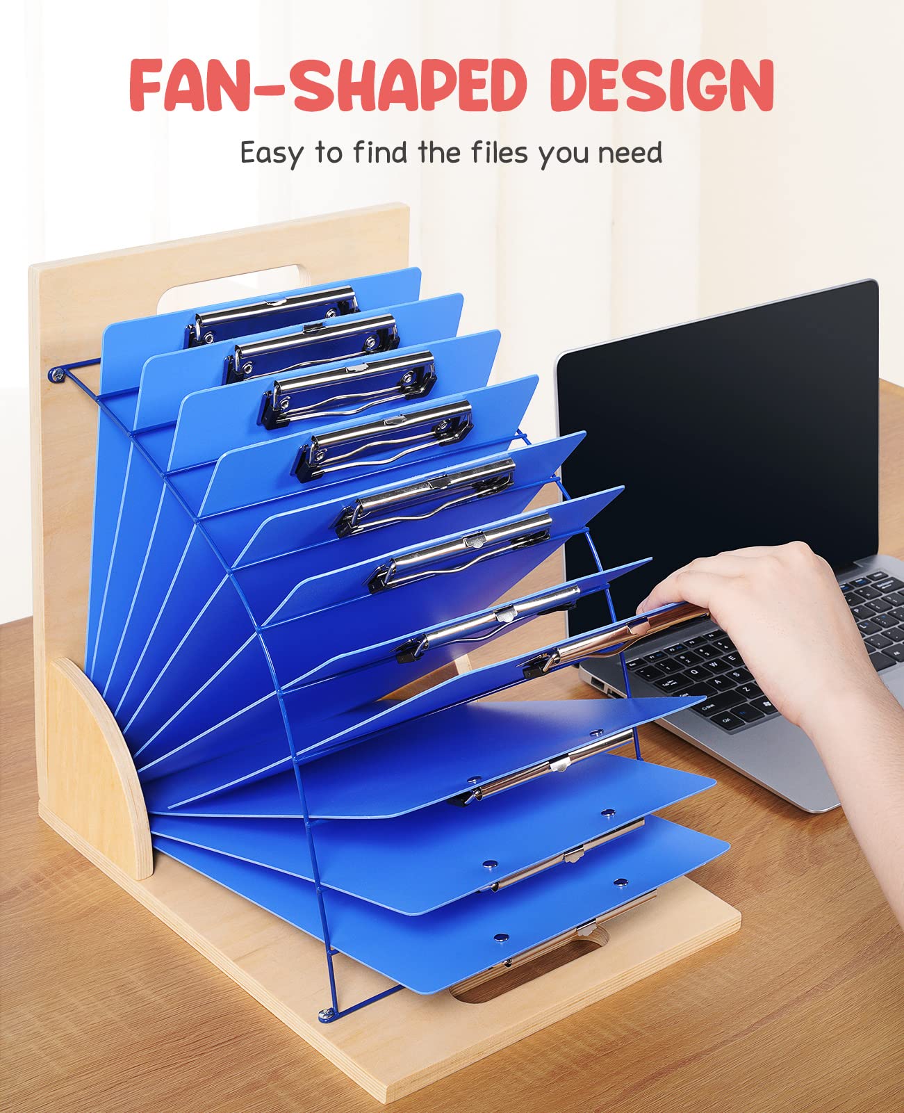 GAMENOTE 2 Pack Clipboard Holders - Wood and Metal Clipboard Stand Clipboards Organizer Rack Small White Board Organization for Classroom Storage, Office, Assembly Required (2)