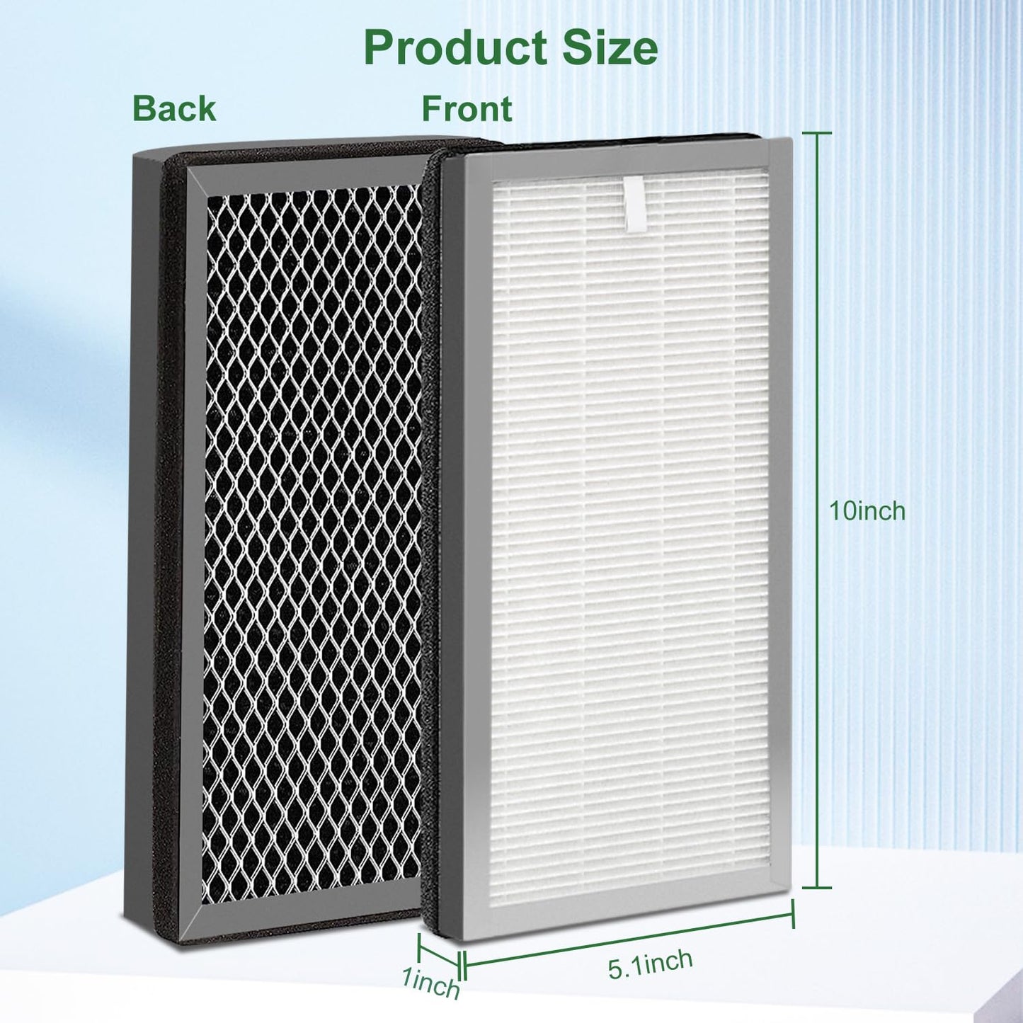 NXBHG 4 Pack 15 Replacement Filter for MA Air Puri-Fier Models 15, 3-in-1 Contains Pre-Filter and Activated Carbon Fil-ter, (4 Pack)
