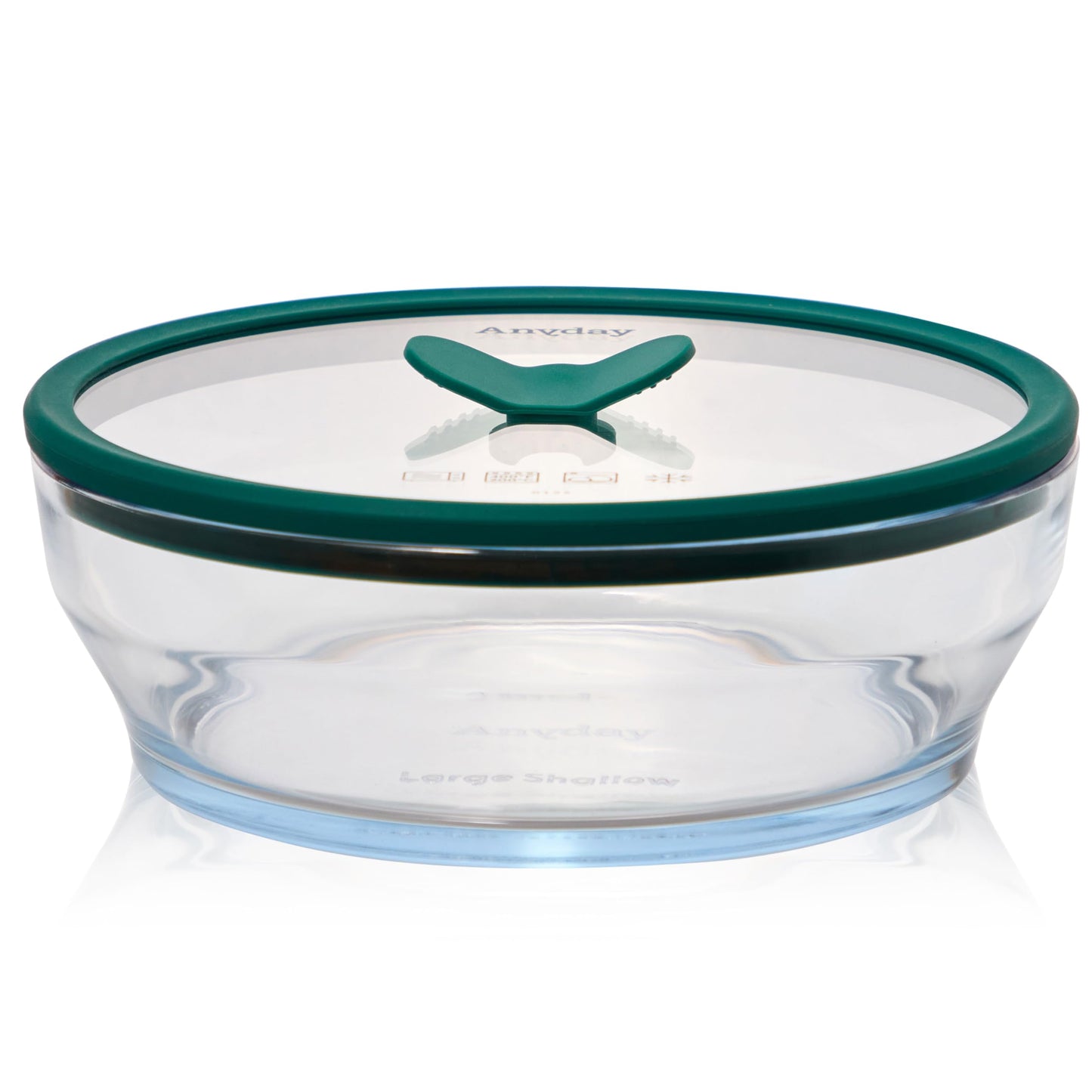 Anyday 7-Cup Glass Microwave Steamer for Vegetables – BPA-Free Glass Vegetable Steamer Bowl with Vented Lid, Healthy Microwave Cooking Container for Broccoli, Veggies, Meal Prep (Clear Kale)