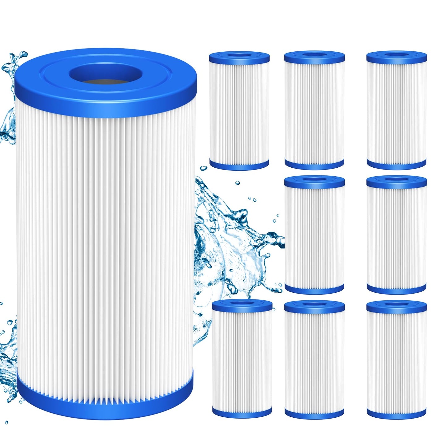 8 PACK 20 Micron 5" x 2.5" Water Filter Replacement Cartridge Compatible with Most Cold Plunge System, Ice Bath, Ice Pod, Water Chiller, Under-Sink Filters