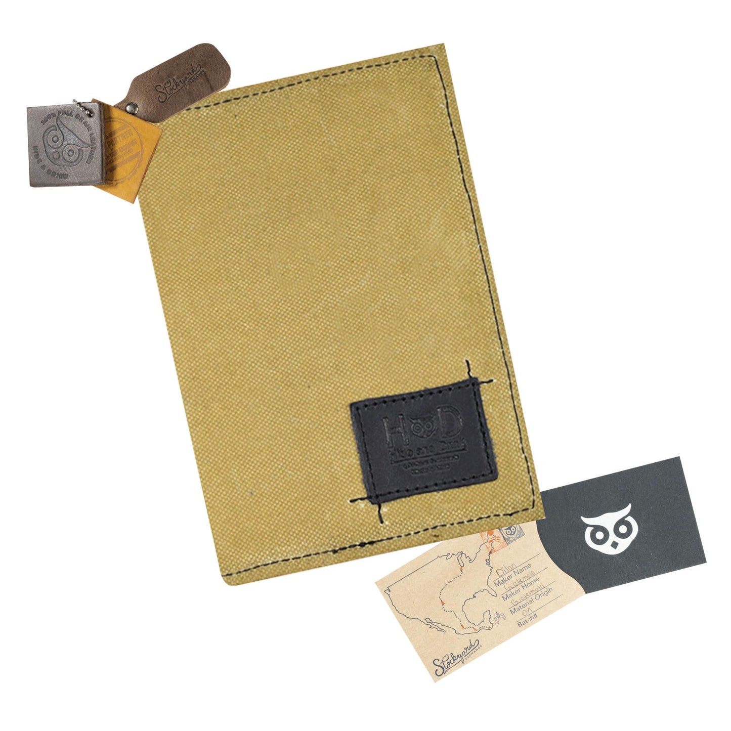 Hide & Drink, Waxed Canvas Field Notes Cover, Wallet Case (3.5 x 5.5 in.) Journal Cover with Pencil Paper & Cards Slot, Travelers Pocket Notebook Handmade (Charcoal Black)