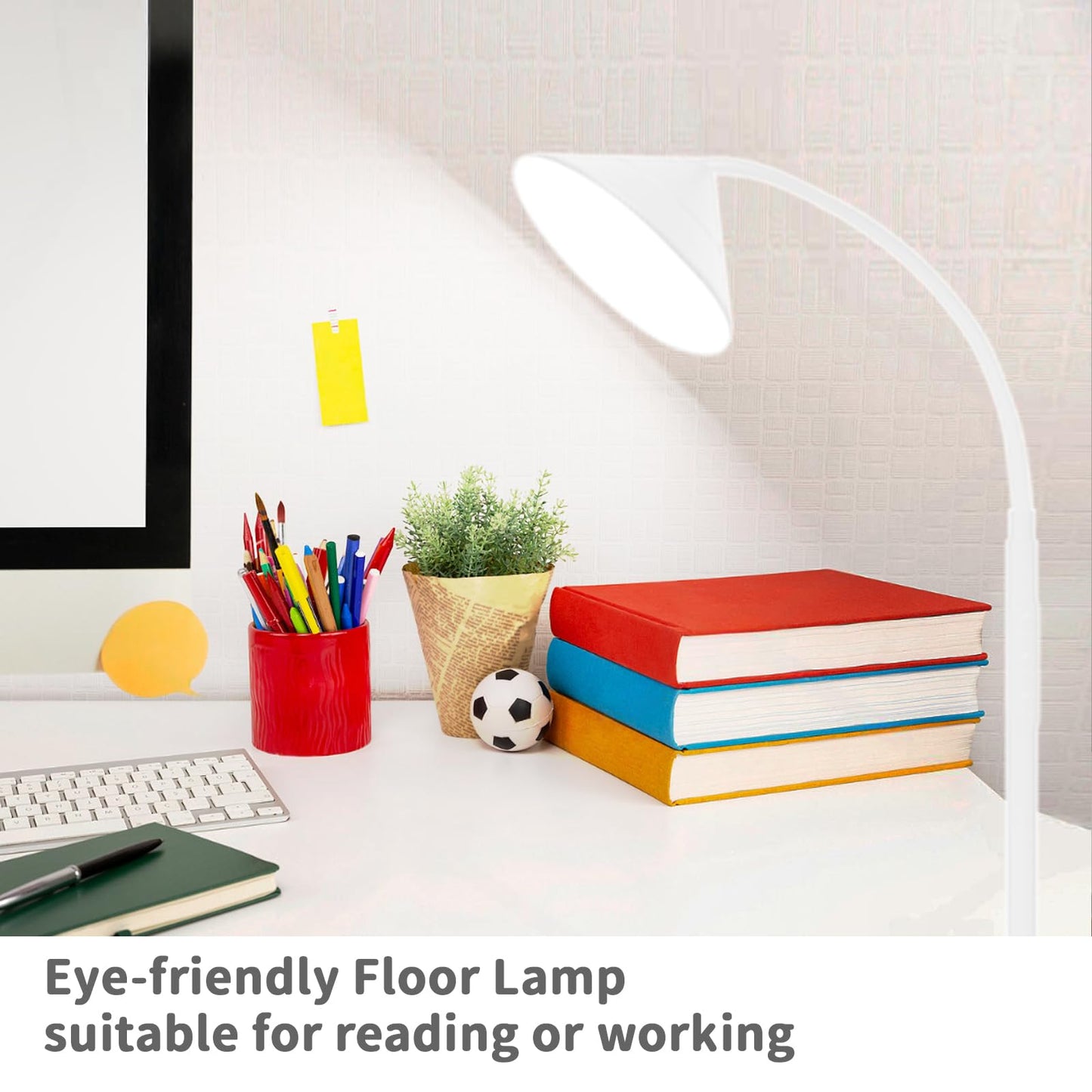 mukuxin LED Floor Lamp, 18W Floor Lamp with Remote & Touch Control, 2700K-6500K Adjustable Eye Caring Standing Light for Living Room, Bedroom, Office