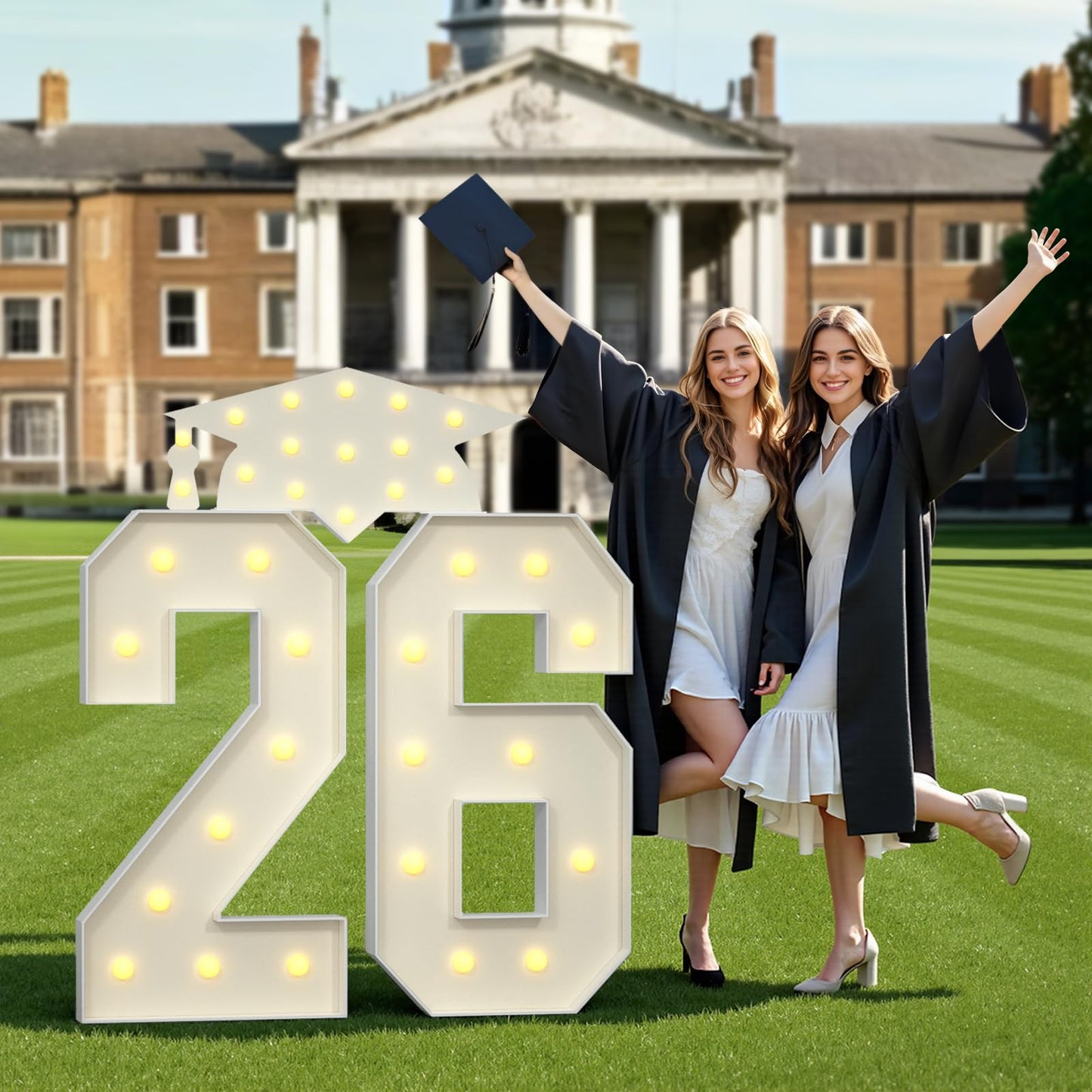 JoyMuse 2026 Graduation Party Decorations, 4FT 26 Light Up Numbers Graduation, 26 Marquee Numbers 4 Feet Tall for 2026 Graduations Decorations