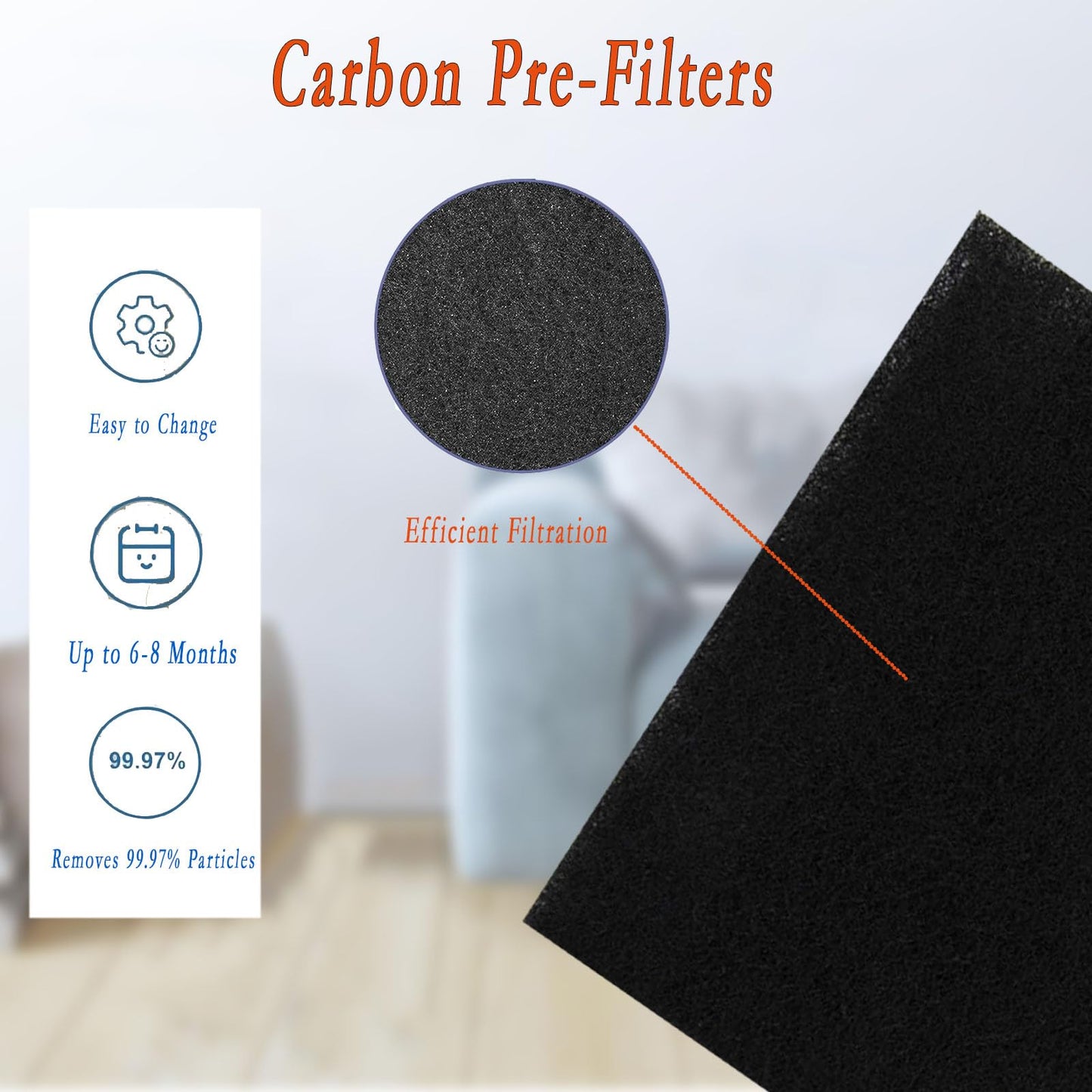 Replacement Filter for Sears/Kenmore 83190: Fits Air Purifier Models 85250 83250, 2 H13 Filters + 4 Activated Carbon Pre-Filters
