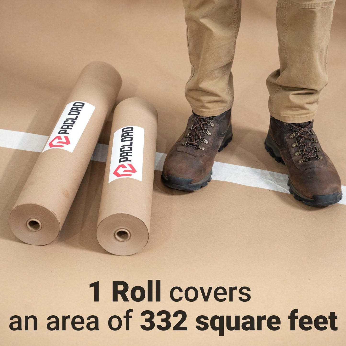 Floor Protection Paper 24" x 166 ft - USA-Made Brown Rosin Paper Roll, 7 Mil Heavy-Duty Builders Paper for Painting, Construction, Hardwood Floor Cover - Protection from Paint, Dust, Foot Traffic