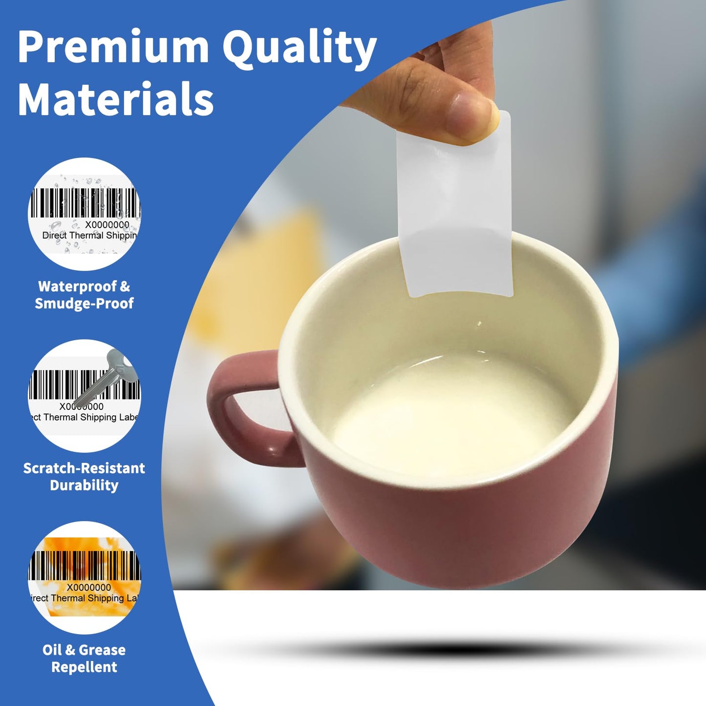2" X 1” Direct Thermal Labels,Permanent Adhesive，White Self-Adhesive Barcode Label Paper Compatible with Direct Thermal Printers for Business Use(10 Rolls, 1000 Labels/Roll)