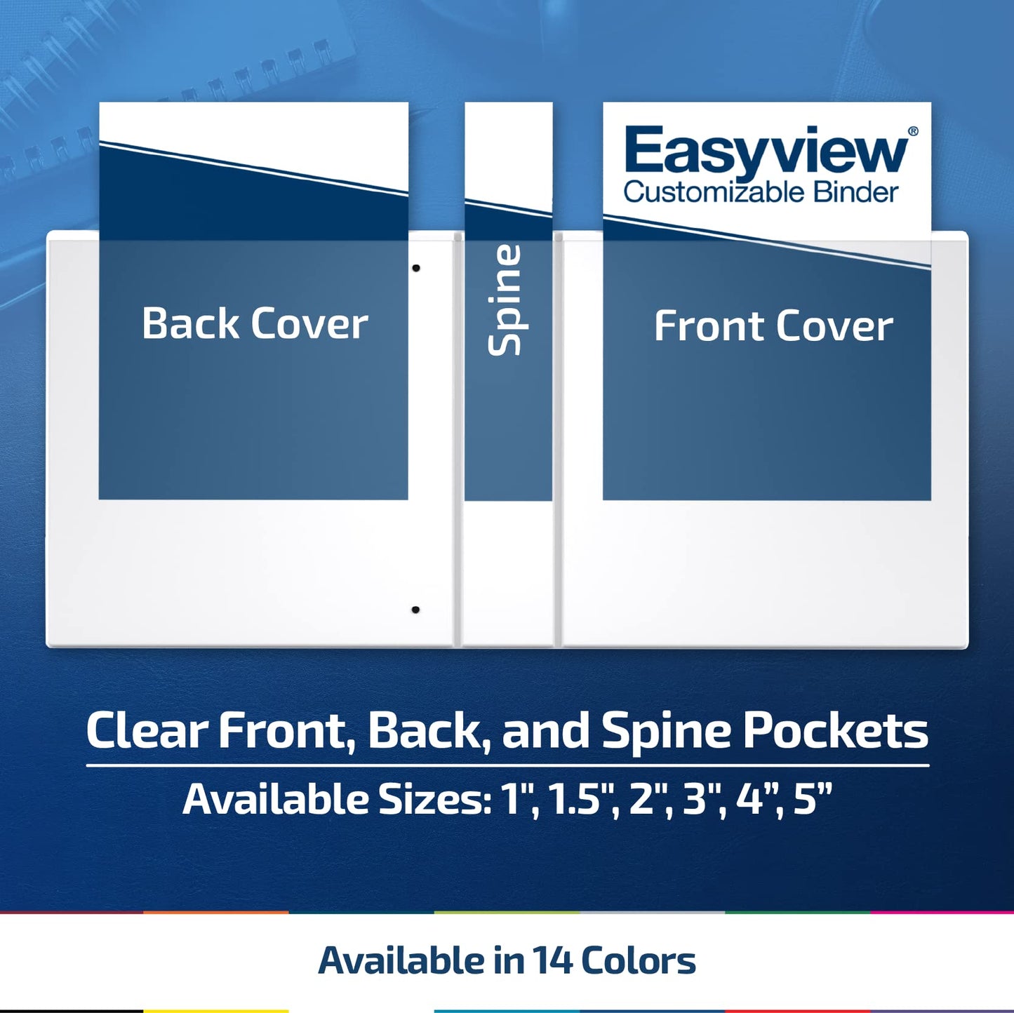 Easyview Premium 3-Ring Binders with Clear-View Covers and Round Rings, Binders for School or Office, 1 Inch, Pack of 6, Turquoise