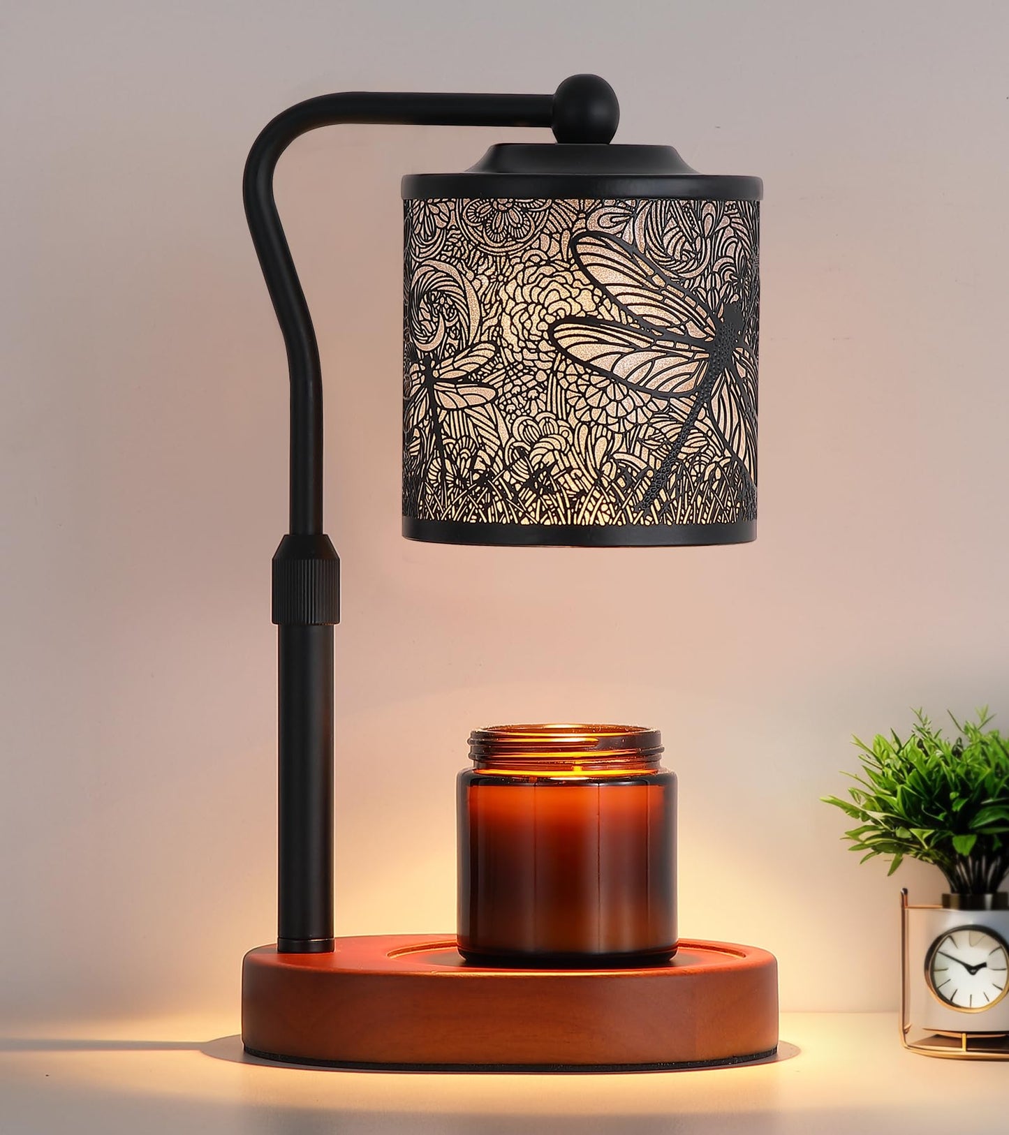 Candle Warmer Lamp with Timer, Dragonfly Candle Warmer Lamp with Jar Candles,Wax Melt Warmer for Housewarming Gift, Birthday Mother's Day Valentines Gifts for Women,Mom,Sister,Bedroom Home Decor