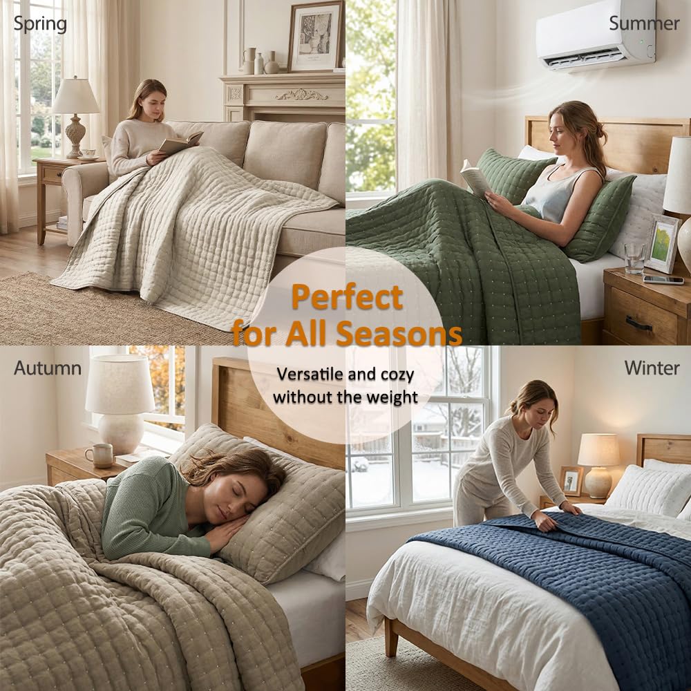 WDCOZY Beige Twin Quit Size Bedding Sets with Pillow Sham, Neutral Lightweight Soft Bedspread Coverlet, Quilted Blanket Thin Comforter Bed Cover for All Season, 2 Pieces, 68x90 inches