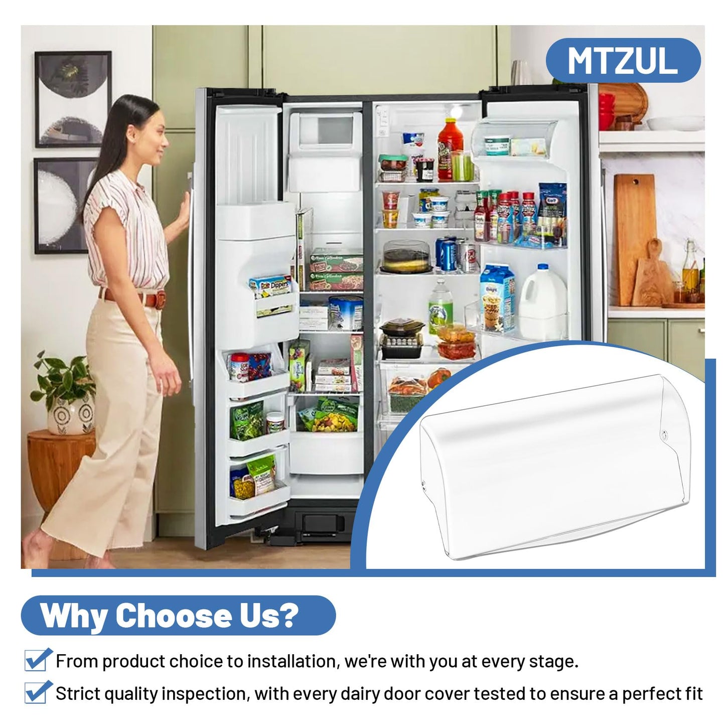 WR22X10012 WR71X38317 Refrigerator Dairy Door Compatible With Hotpoint GE Dairy Bin Cover, Refrigerator Door Dairy Replaces AP7175676 AH295579 EA295579 879748 AH295579 PS16619589