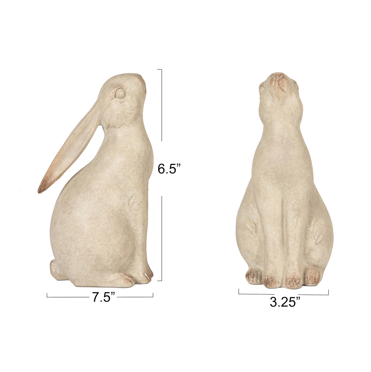 Creative Co-Op Decorative Resin Rabbit Bookends, Grey