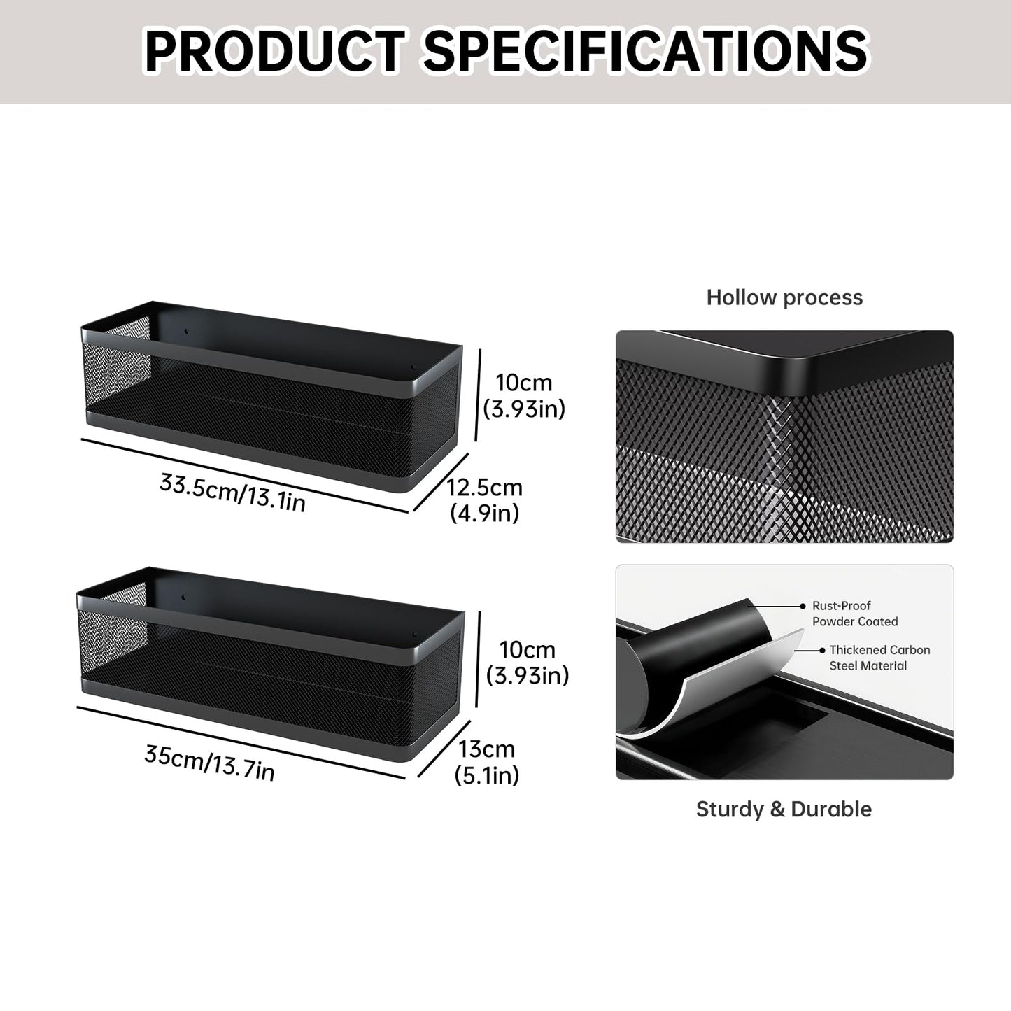 WOCUBEHOME 2-Pack Laundry Room Organization, Magnetic Shelves with Tall Guardrails to Prevent Falling - Strong Magnet Organizer for Washing Machine, Refrigerator, Kitchen & Pantry