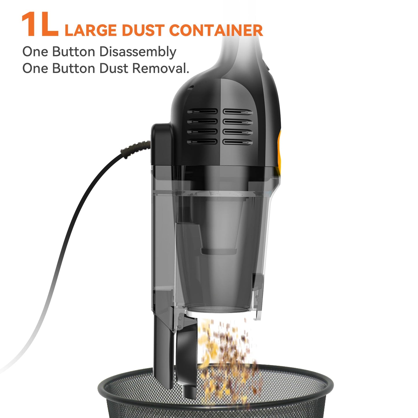 Vazone R6X Corded Stick Vacuum Cleaners for Home, 20Kpa Powerful Suction Stick Vacuum with 16Ft Cord, 2 in 1 Lightweight Handheld Vacuum Cleaner for Hardwood Floor Pet Hair