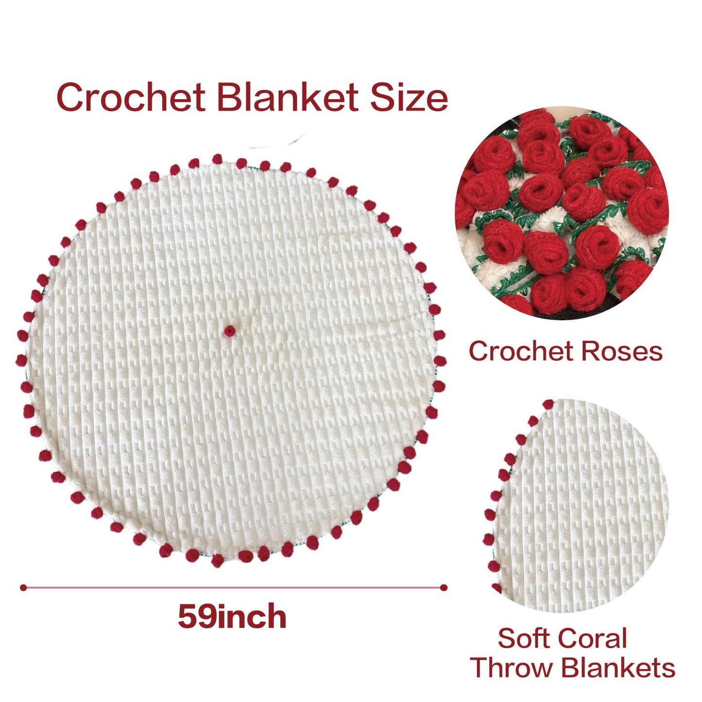 SoffMoiis Rose Flowers Bouquet Blanket, Plush Flannel Rose Bouquet Throw Blankets Gifts for Mother's Day, Birthday, Valentine'Day, Home Decor, Bed, Sofa (59 Inches)