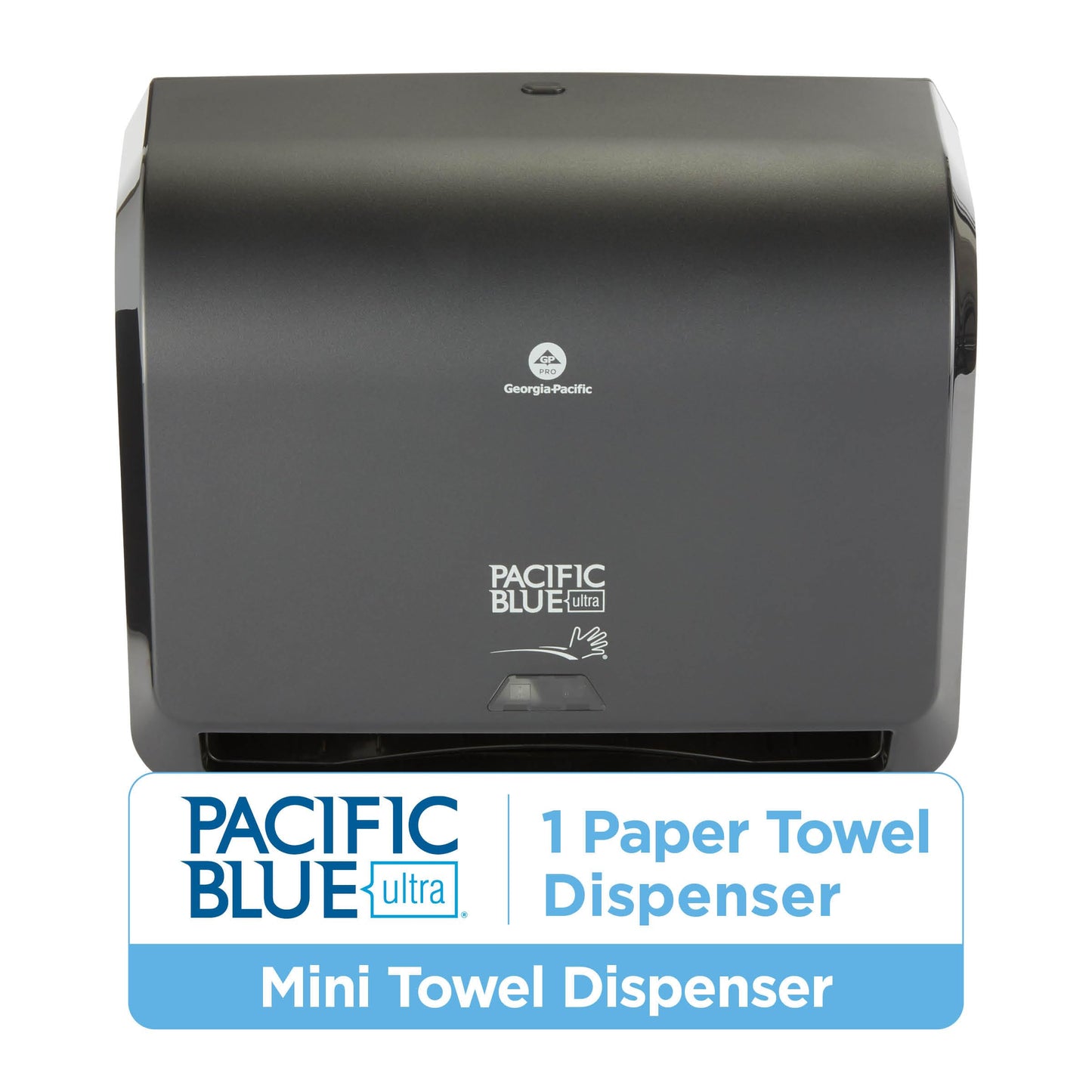 Georgia-Pacific Pacific Blue Ultra 9" Mini Automatic Paper Towel Dispenser by GP PRO (Georgia-Pacific), Black, 54518, 14.1" W x 6.5" D x 11.1" H - New Version