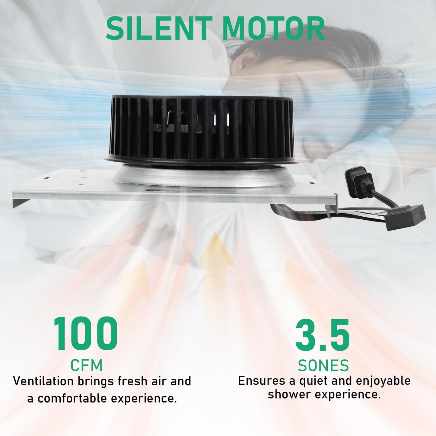 【Upgrade】 Model 750 Motor Fan Compatible with Broan 750, Compatible with Nutone 671RB, 672R, 751, 752, N750, 671, 671R, 671RB, 672, 672R, 672RB Unit, 3.5 Sones, 9"×9"