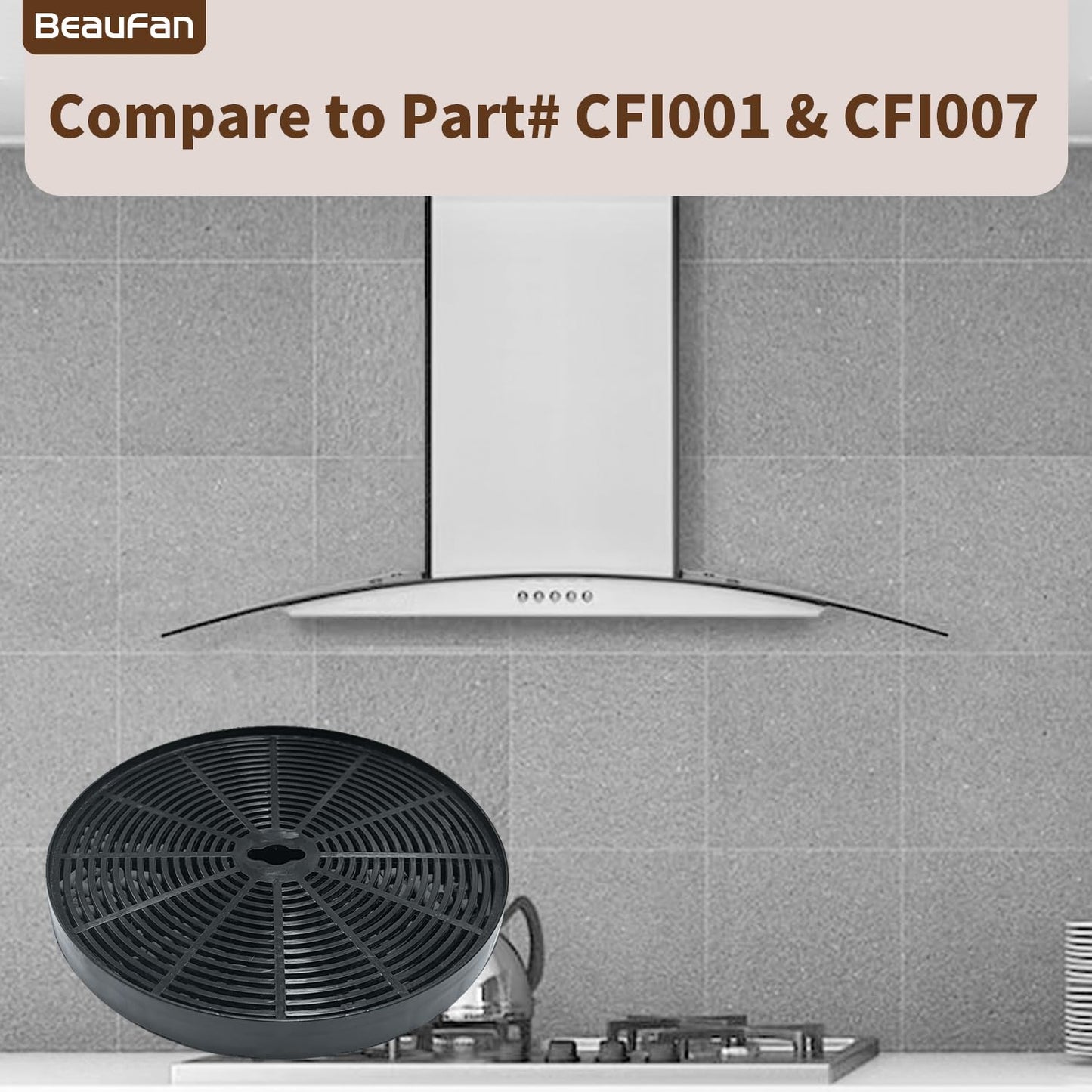 Beaufan 4 Pack Range Hood Filter Compatible with Hauslane Models IN-R100SS-30, WM-530SS-30, WM-530SS-36, WM-538SS-30, WM-538SS-36, WM-590SS-30, WM-630SS-30, WM-630SS-36, CFI001, CFI007