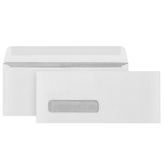 500#9 Single Window Security Envelopes, Thick Gummed Seal, Designed for Secure Mailing of Payroll Checks, QuickBooks Invoices, Return Mail, and Business Statements - 3 7/8 x 8 7/8