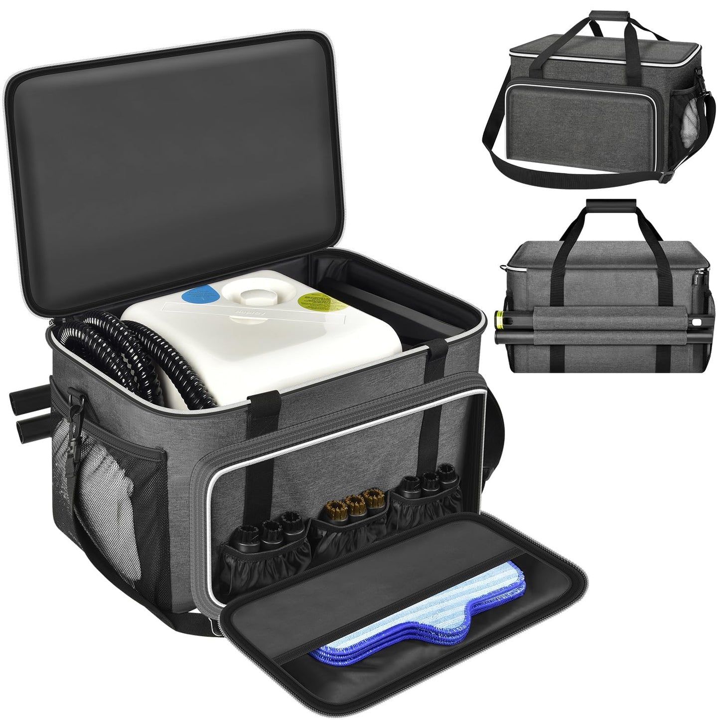 Tanmqin Storage Bag Compatible with Dupray Neat & Neat Plus Steam Cleaner, Large Carrying Case with External Extension Pole Holder, Heavy-Duty Organizer for Dupray Steam Cleaner Accessories (Bag Only)