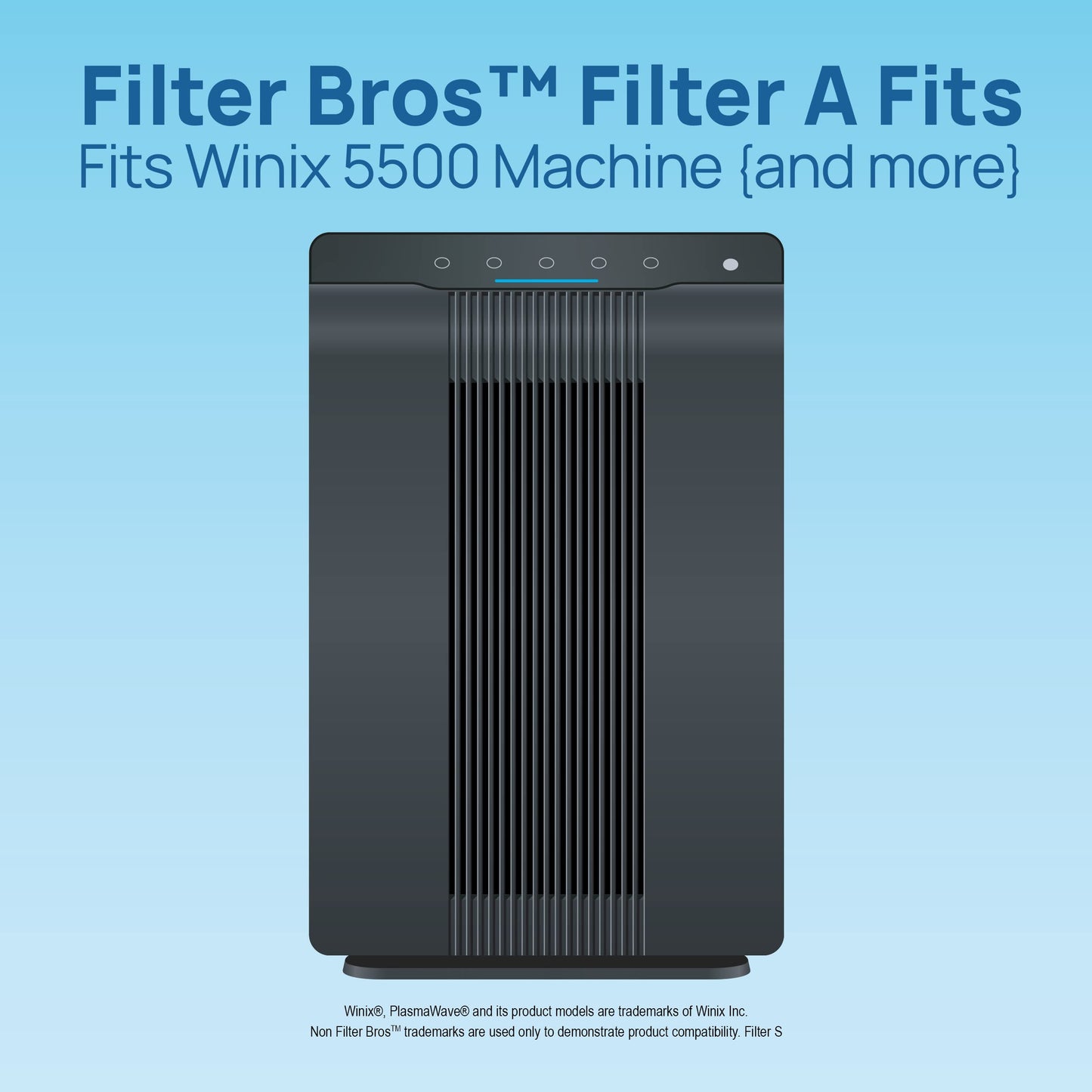 Filter Bros 115115 Replacement HEPA Filter A Fits Winix Plasmawave 5500-2 5300-2