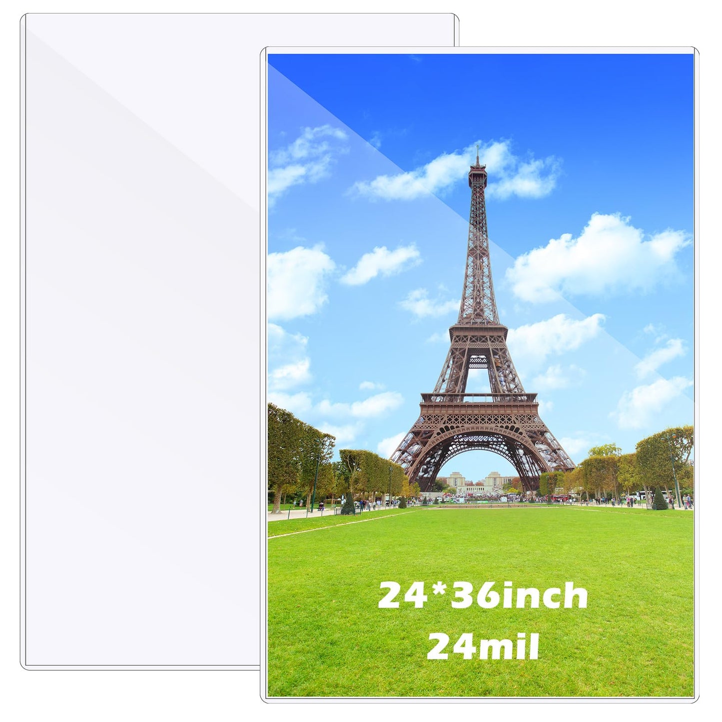 AmazingSpark 2 Pcs Rigid Print Protectors 24 x 36 Inch Clear Poster Protector Sleeve Sheet PVC Clear Sheet Holder for Photo Document Magazine