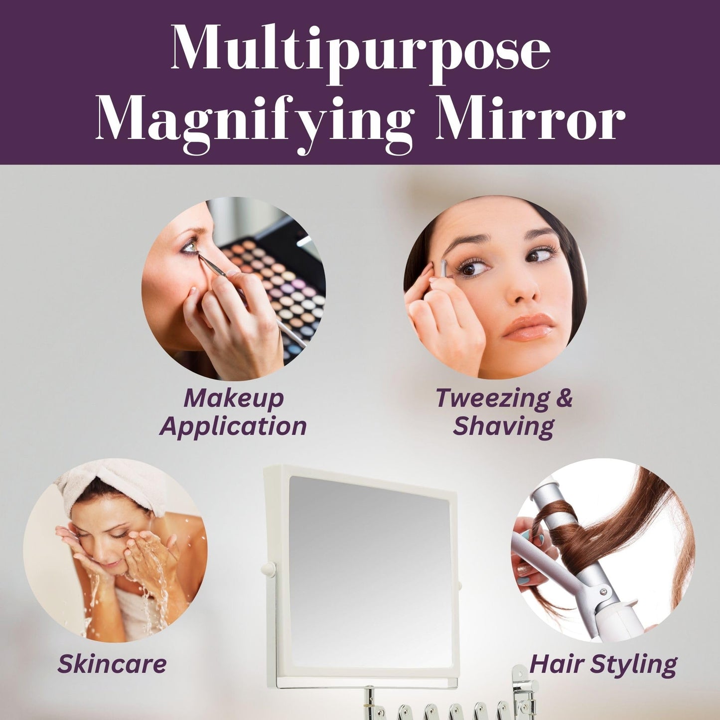 JERDON Two-Sided Swivel Wall Mount Mirror - Vanity Mirror with 5X Magnification & 30 inch Wall Extension - Model J2020C