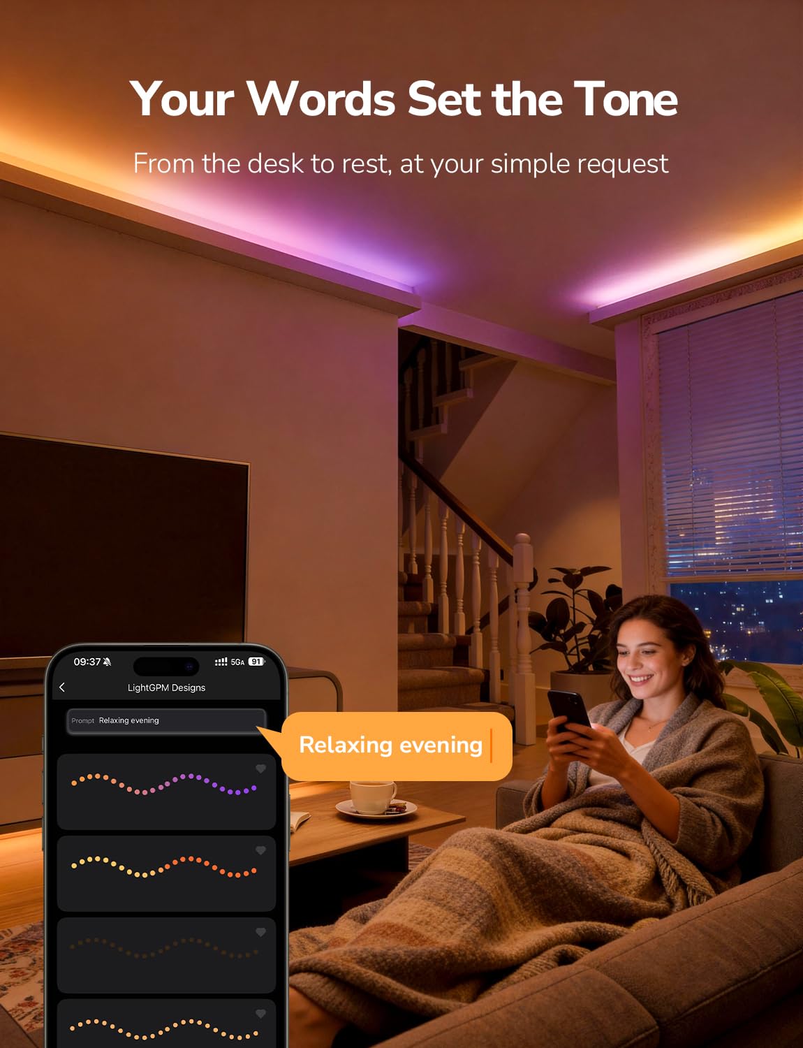 Lepro S1 AI LED Strip Lights for Bedroom - 32.8ft Smart RGB Light Strips with IC and Rainbow Chasing Effects, Color Segment DIY, Personalized Al Lighting Designer, No Remote, 2.4G Wi-Fi & Bluetooth