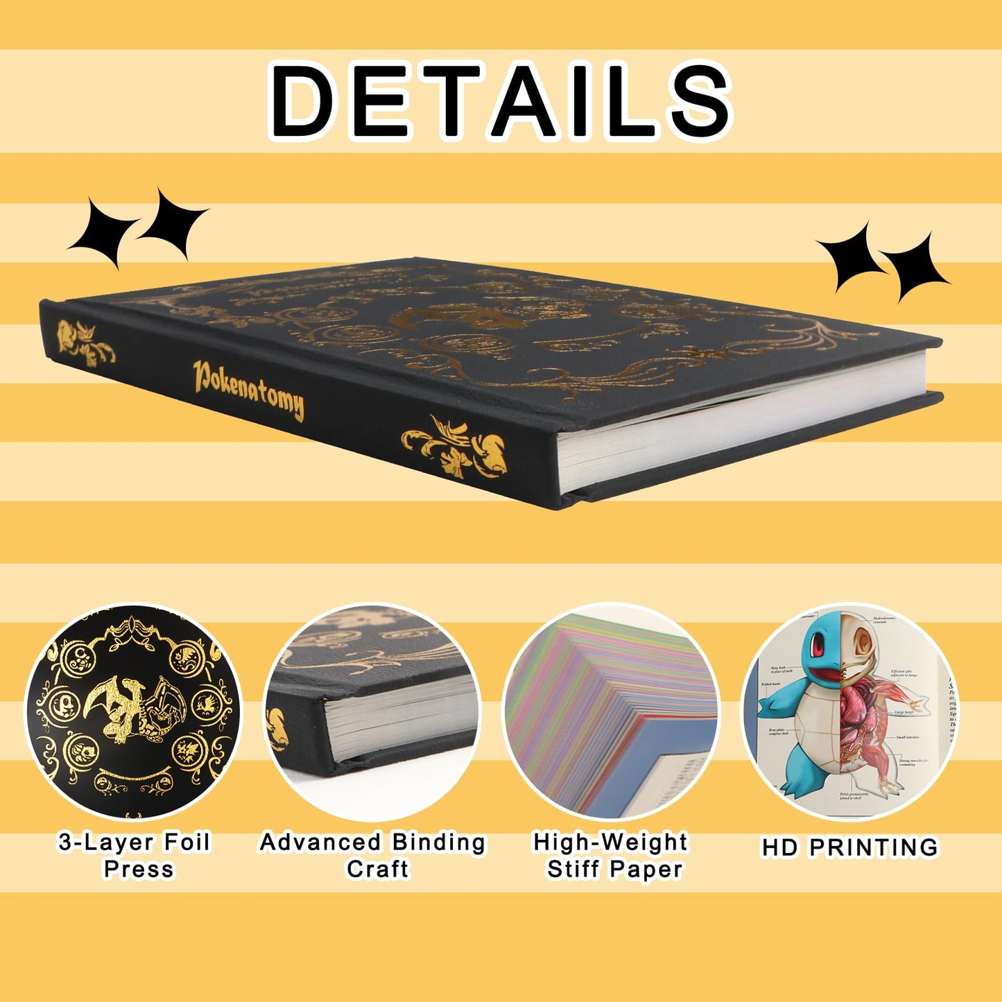 Pokenatomy Guide Book Desk Calendars - The Ultimate Pokenatomy Biology Study Companion, HD Printing, 200 Pages Covering 100 Classic Characters, Educational Birthday Gifts for Fans Kids Adults