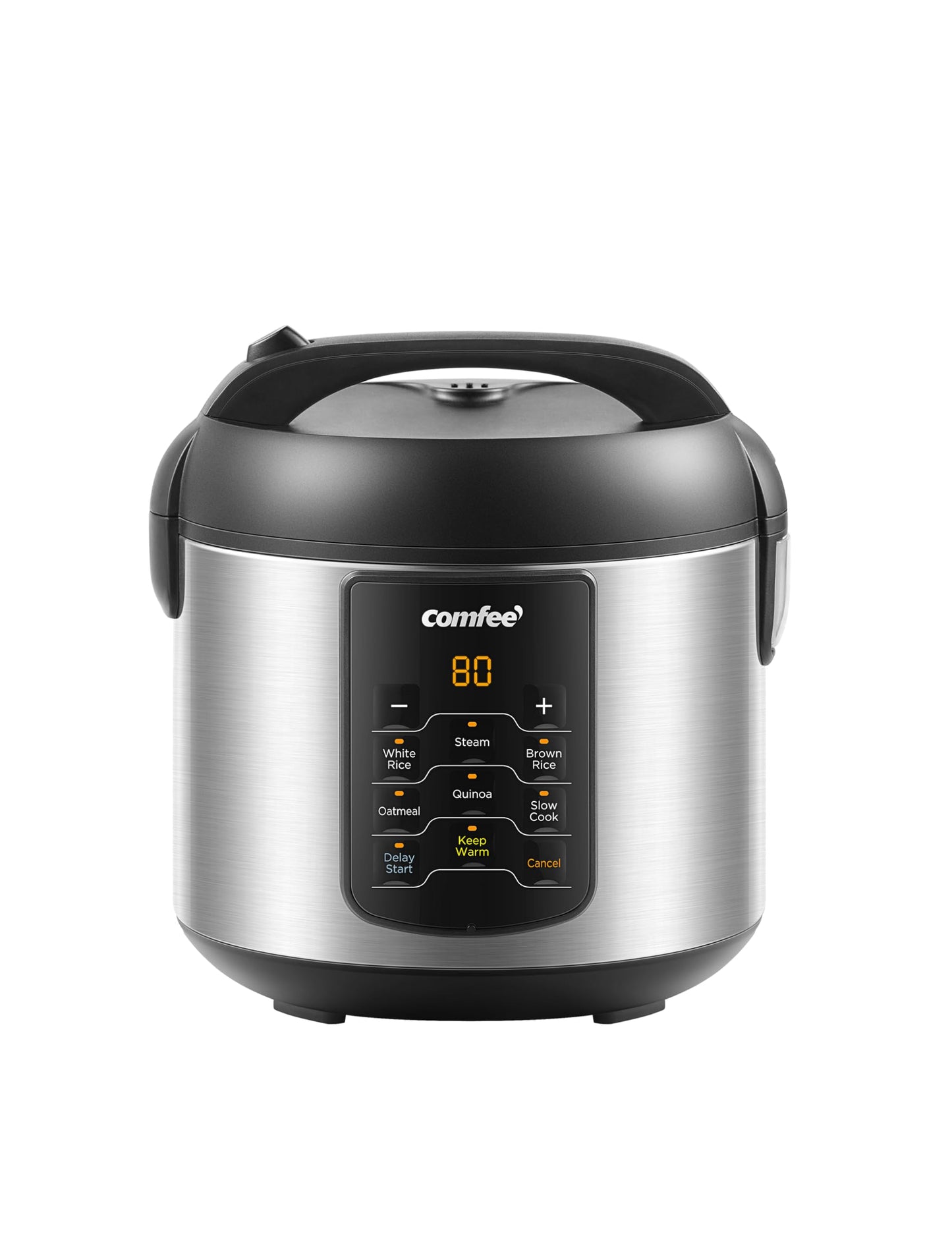 COMFEE' Rice Cooker Upgraded, 6-in-1 Stainless Steel Multi Cooker, Slow Cooker, Steamer, Saute, and Warmer, 2 QT, 8 Cups Cooked(4 Cups Uncooked), Brown Rice, Quinoa and Oatmeal, 6 One-Touch Programs