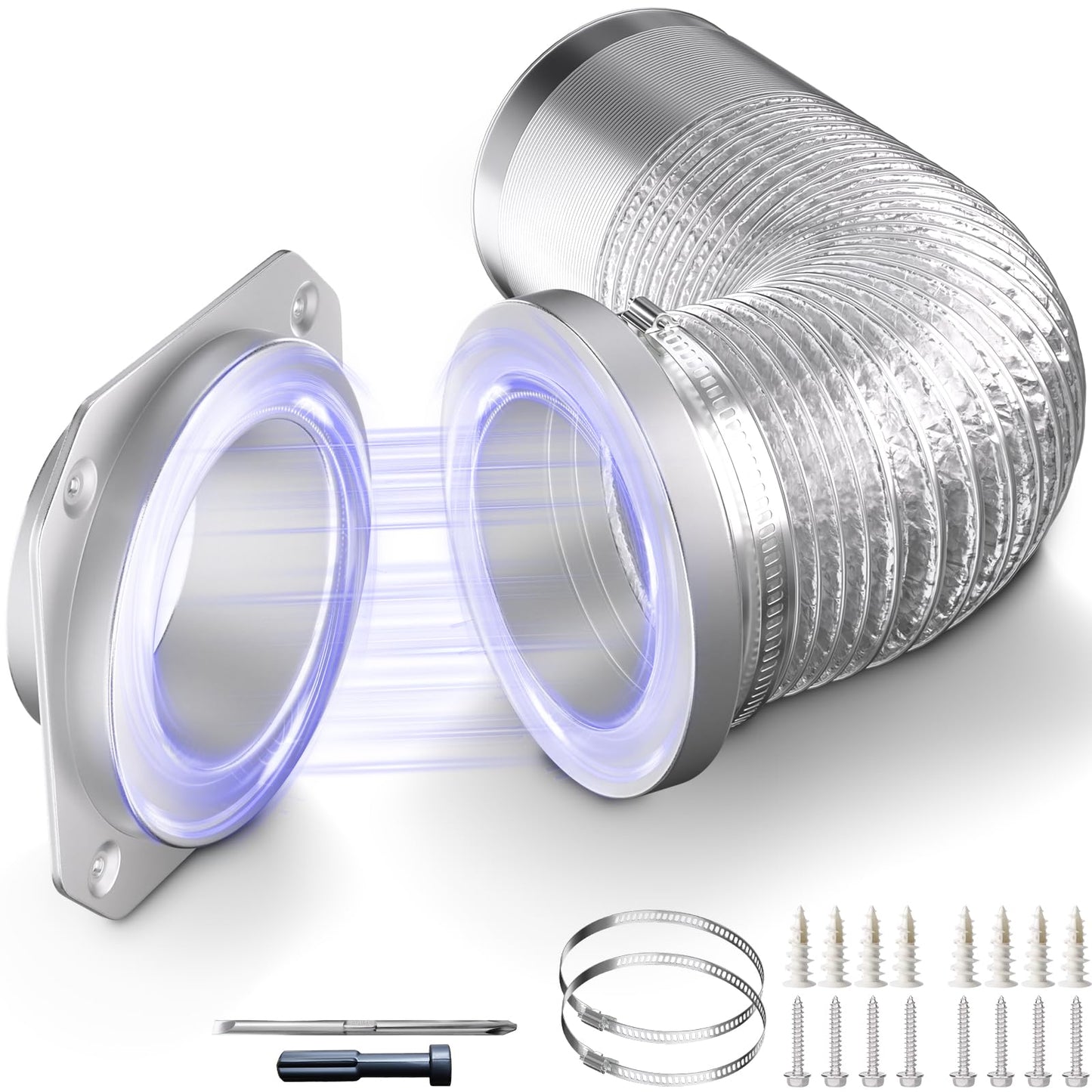 Drfilty Magnetic Dryer Vent MV-180 Connector Kit, 4 Inch for Tight Spaces, Strong Magnetic Seal, Easy Quick Installation, Improves Airflow & Safety, GTD65EBSJ3WS, GTD42EASJ2WW, GTD42GASJ2WW