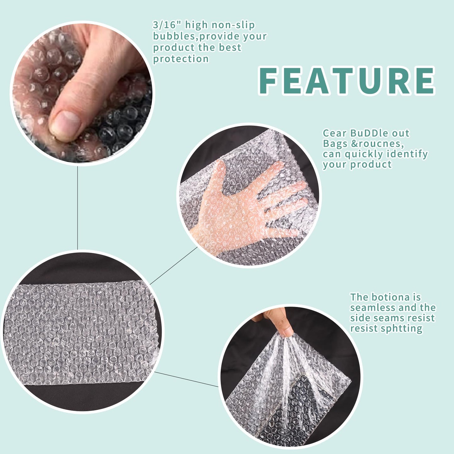 100 Pcs Bubble Pouches, 8''x10'' Bubble Bag for Packing, Which is Anti-Impact Come with Exquisite Sealing Label Storage Packing and Moving.