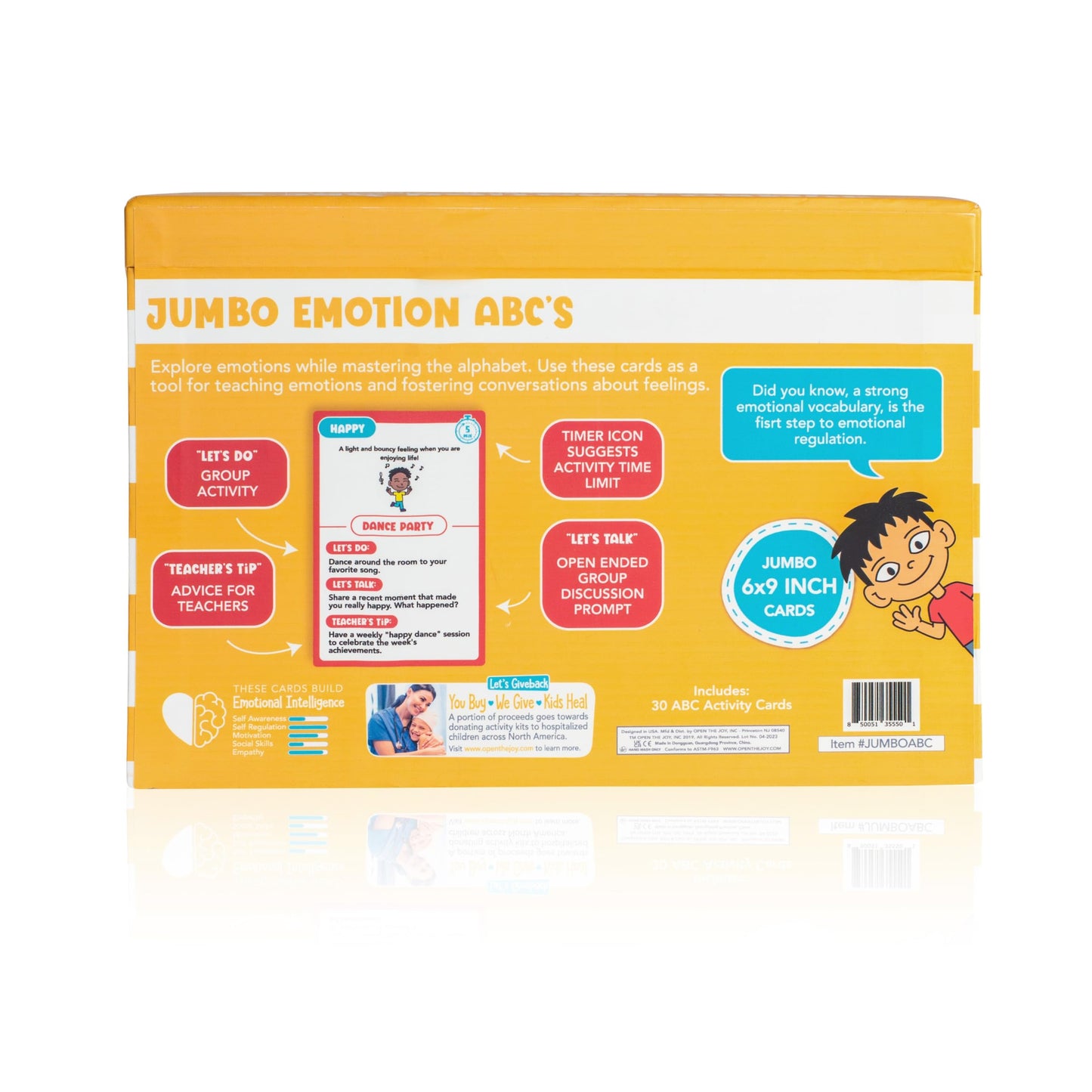 Open The Joy Jumbo ABC Emotion Cards for Kids Ages 3+ – Feelings Flash Cards A–Z, Social Emotional Learning SEL Toys, Emotional Intelligence & Vocabulary Learning for Preschool & Kindergarten