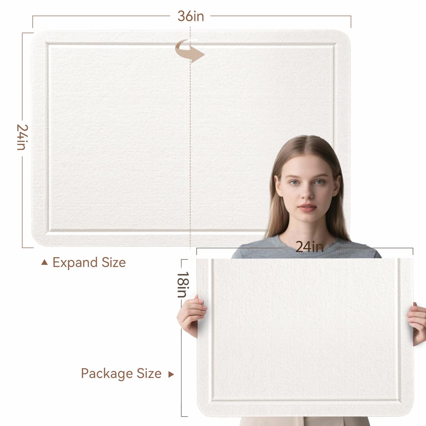 Lightomorrow Bulletin Board, 36 x 24 Inches Cork Board Alternative Decorative Felt Pin Board with Safe Removable Adhesives & 20 Push Pins for Home Office Classroom Walls-Creamy White