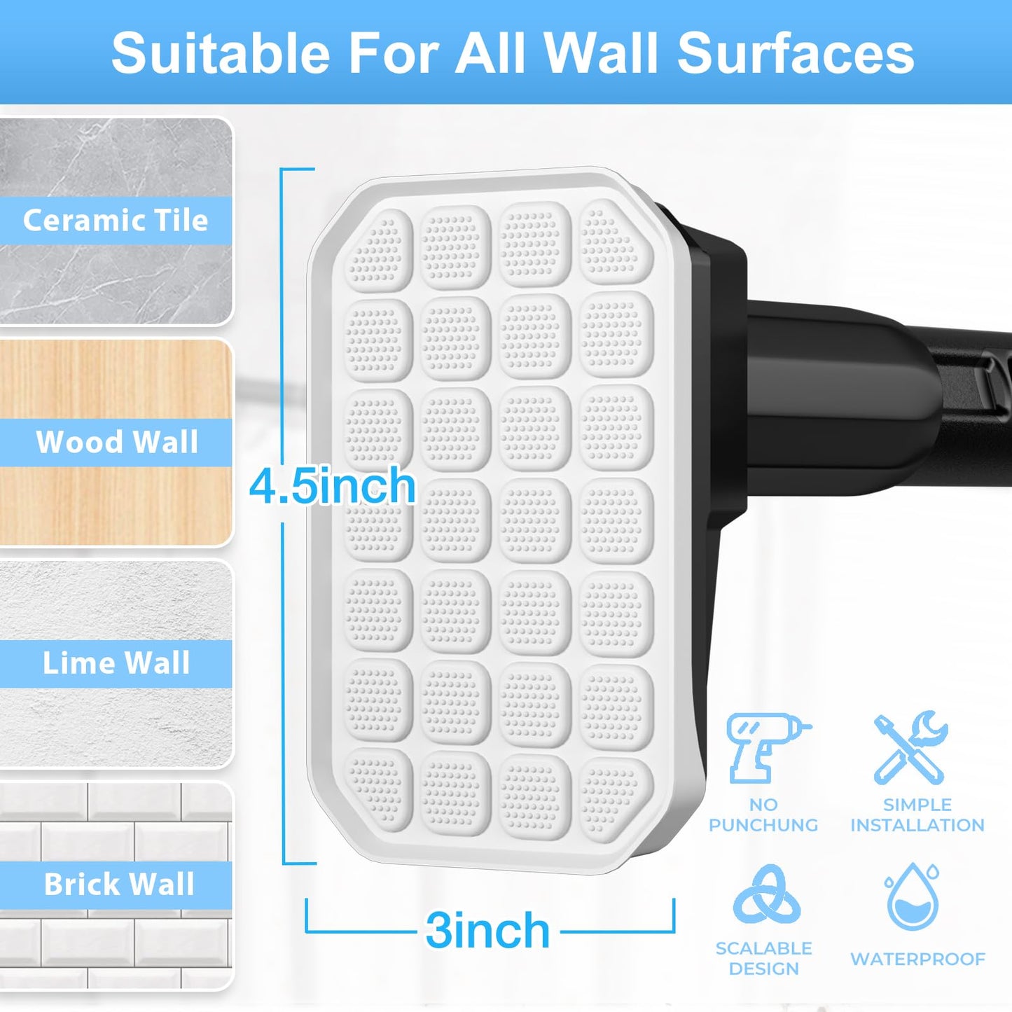 41 to 185 Inch Tension Curtain Rod No Drill Black Shower Curtain Rod Extra Long Heavy Duty Tension Rod for Windows, Patio, Bathroom - Renter Friendly Adjustable Curtain Rods