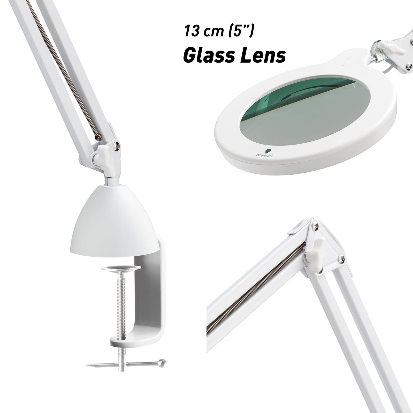 Magnifying Lamp S - Clip On Magnifier Lamp for Nail Salons, Tattoo Artists, Reading & Detailed Work - Dimmable Mag Lamp