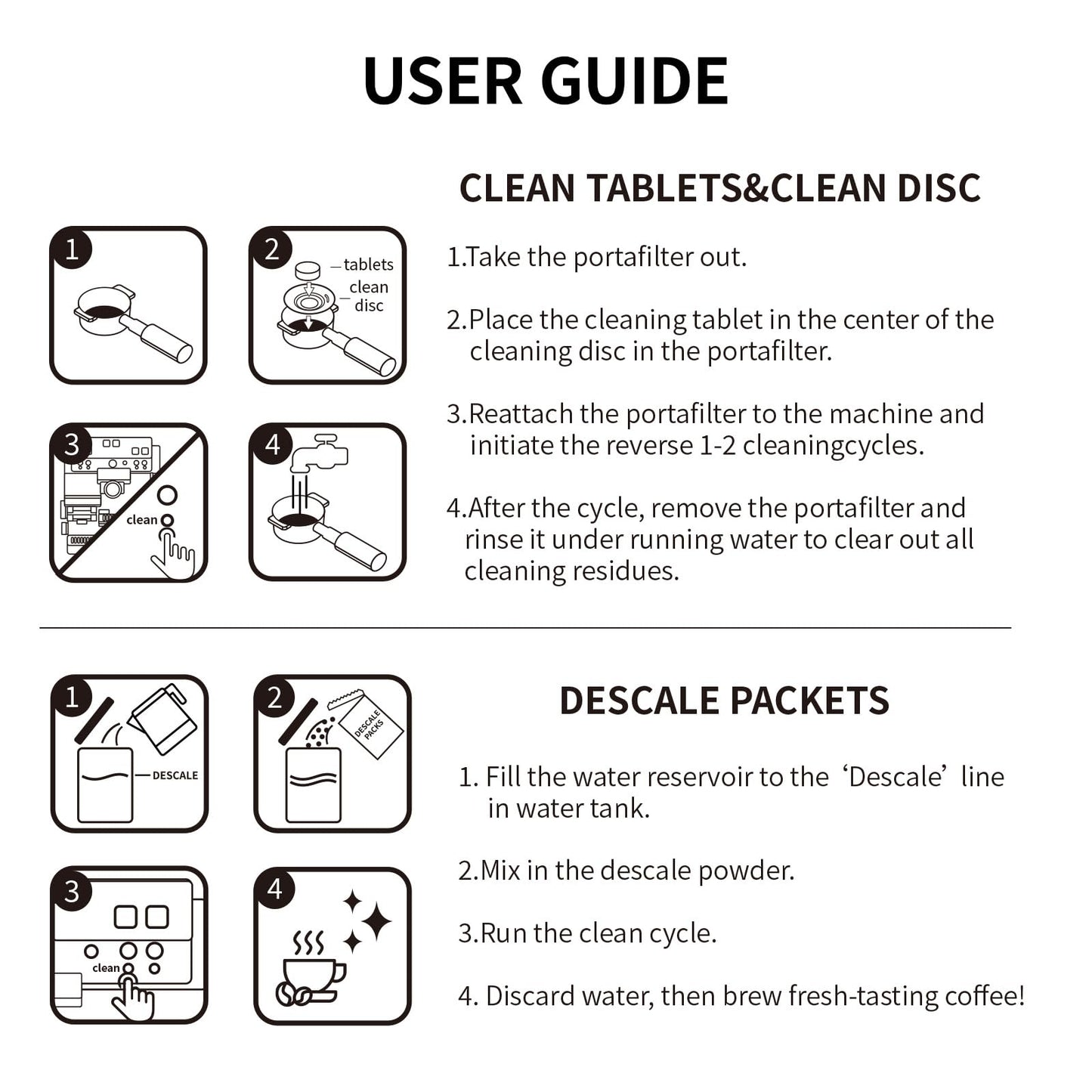 OCTPLAY Espresso Cleaning Supply Kit for Ninja Luxe Cafe, 6 Month Supply, Descale Packets, Cleaning Tablets, Water Filters,Disc,Espresso & Coffee Machine ES501 ES601 ES701 Cleaner