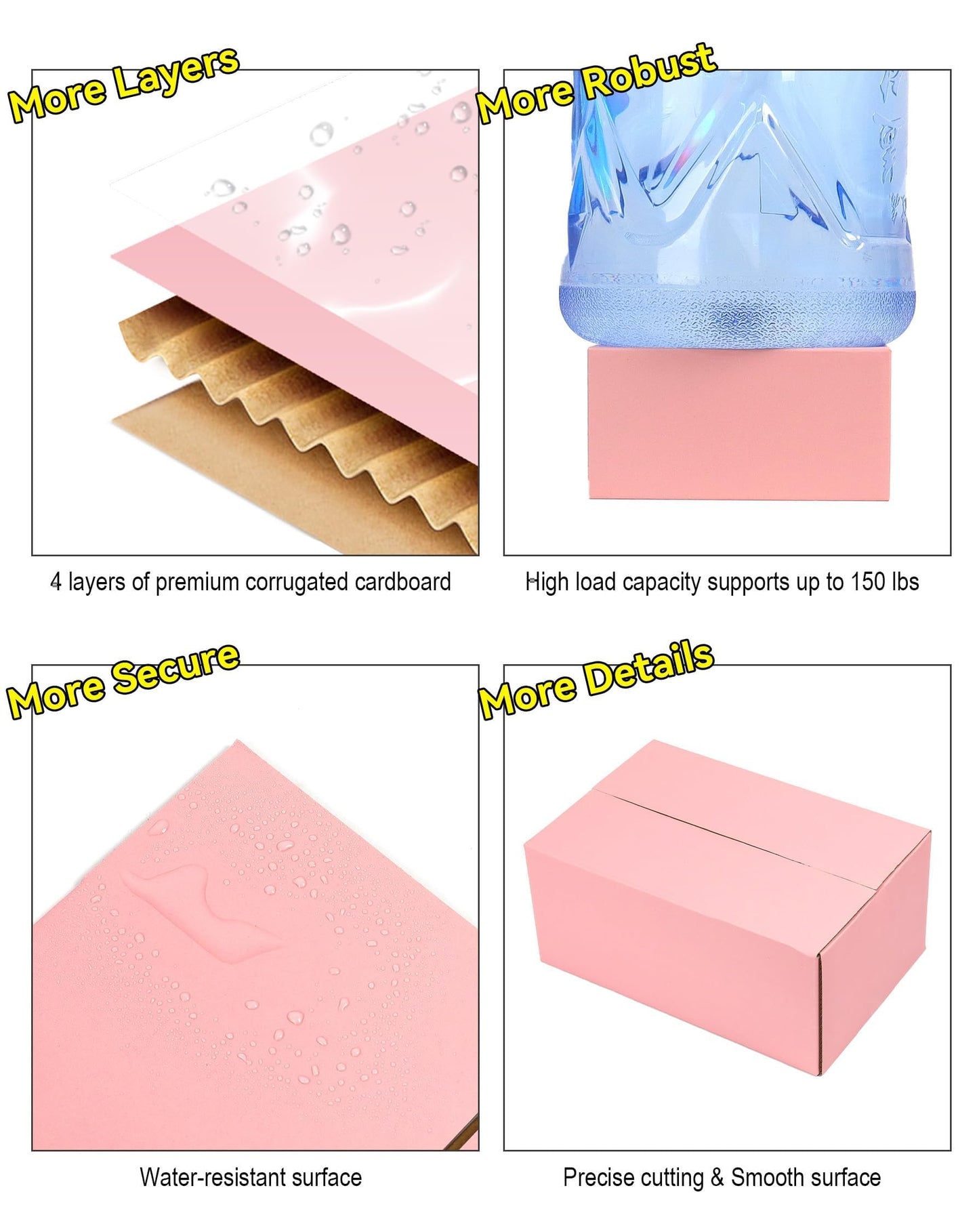 10x7x6 Inch Cute Pink Shipping Boxes, 30 Pack Corrugated Cardboard Box, Mailing Packaging Boxes for Small Business