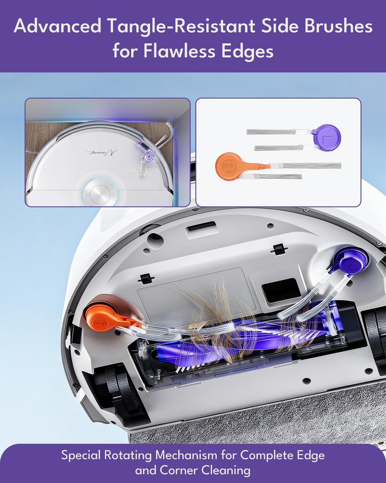 iRobacc 21 Pcs Replacement Parts for Narwal Flow Robot Vacuum Cleaner: 1 Main Brush, 6 Side Brushes, 4 HEPA Filters, 6 Dust Bags, 2 Track Mop Pads, 1 Cleaning Brush