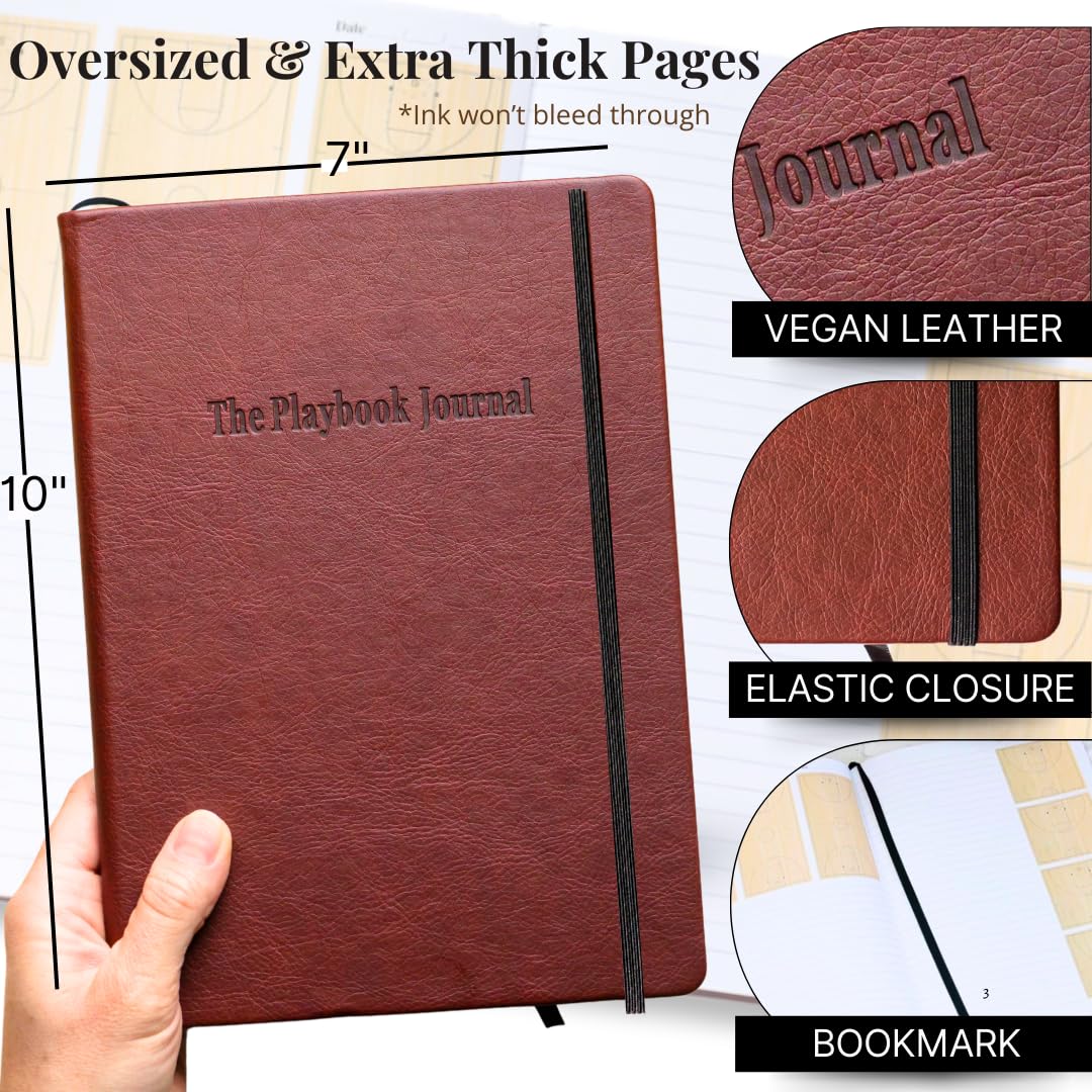 The Playbook Journal - A Basketball Playbook Notebook, Basketball Coach Gifts for Men & Women & Players, Coaching Notebook for Coach Appreciation Gifts