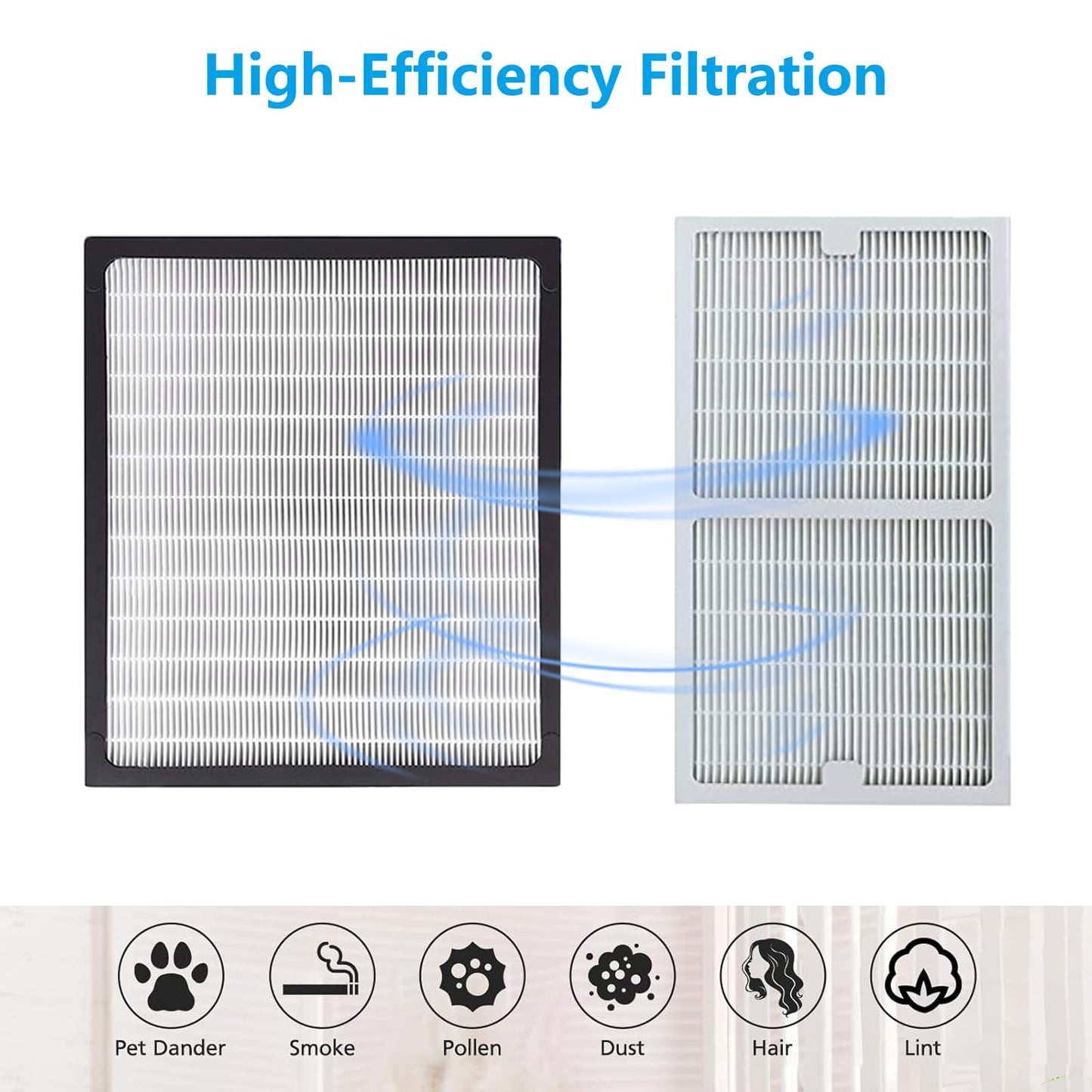 Replacement Filter C + D Compatible with Idylis IAP-10-280 Air Purifier Include 1 C+1 D HEPA Filter & 6 Carbon Filters, Part # IAF-H-100C IAF-H-100D