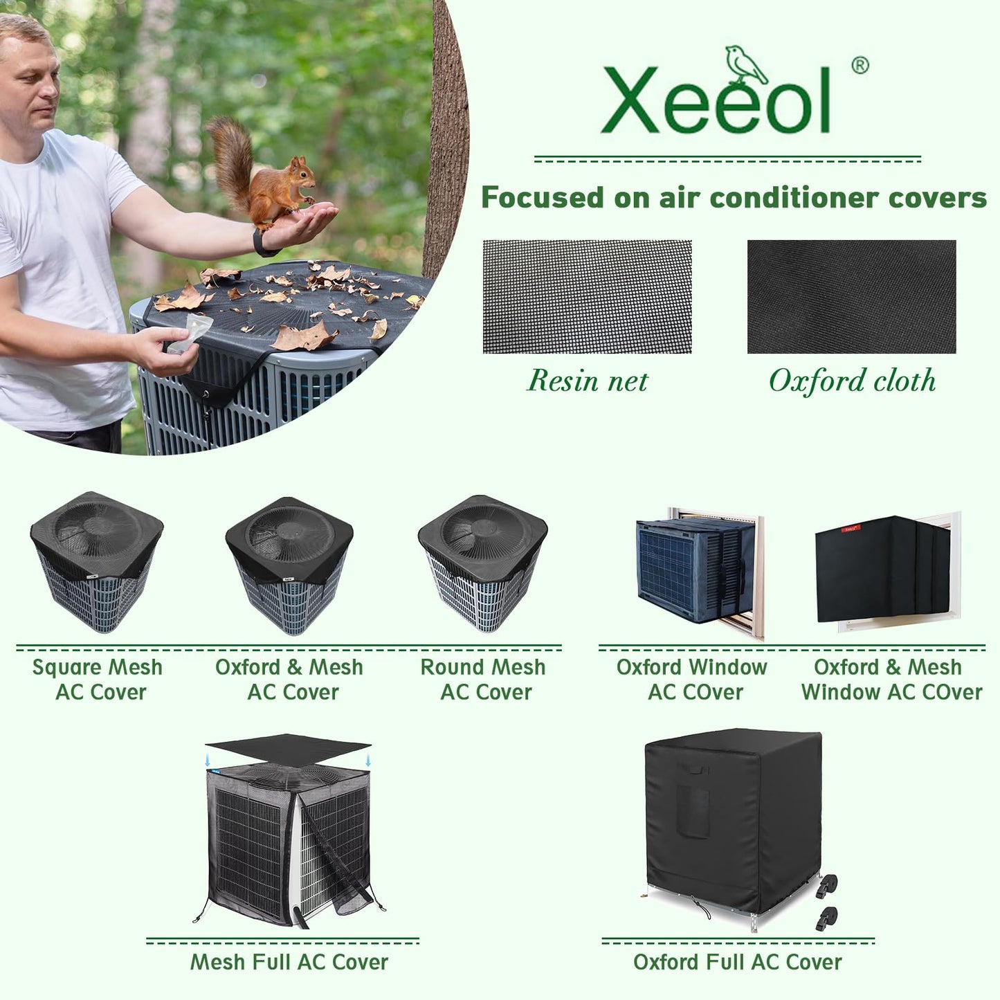 Xeeol 36x36 Central Air conditioner Covers for Outside, Larger Mesh AC Unit Covers Outdoor - Top Universal Defender