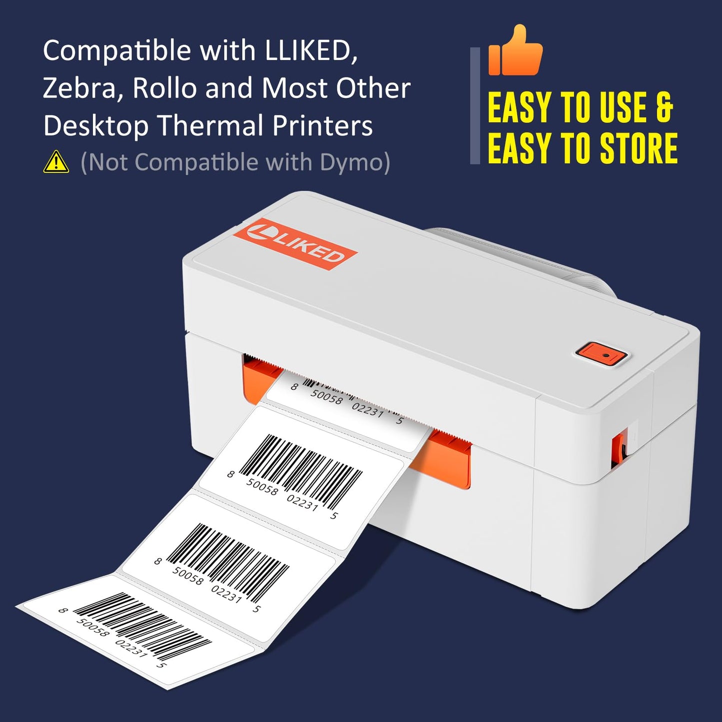 L LIKED 2.25" x 1.25" Direct Thermal Labels, Permanent Adhesive Barcode Address Label & Compatible with Rollo, Zebra and Other Desktop Printers (12 Rolls, 12000 Labels)