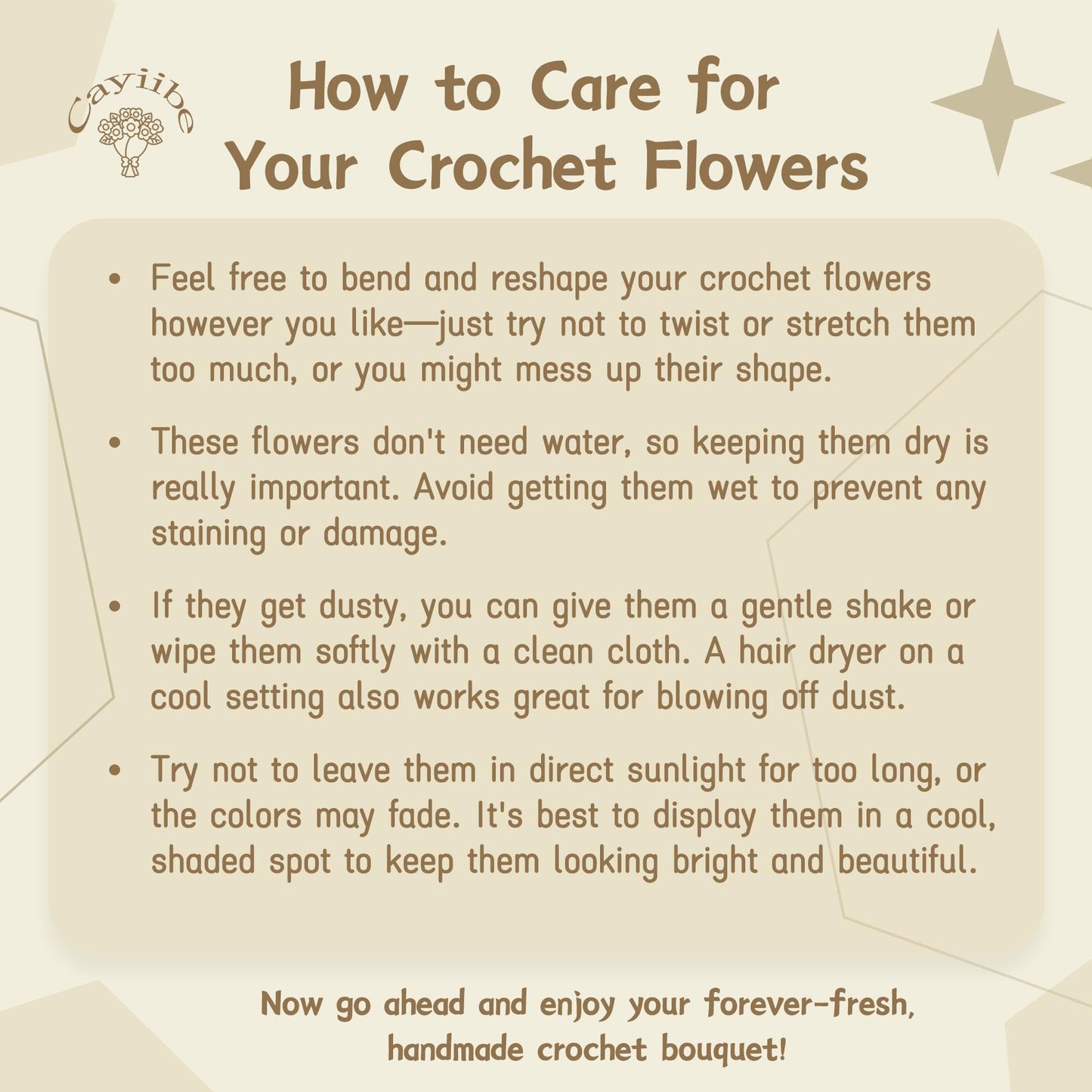 Cayiibe Graduation Gifts Sunflower Crochet Flowers Bouquet with Greeting Cards Handmade Knitted Artificial Flowers Home Decor