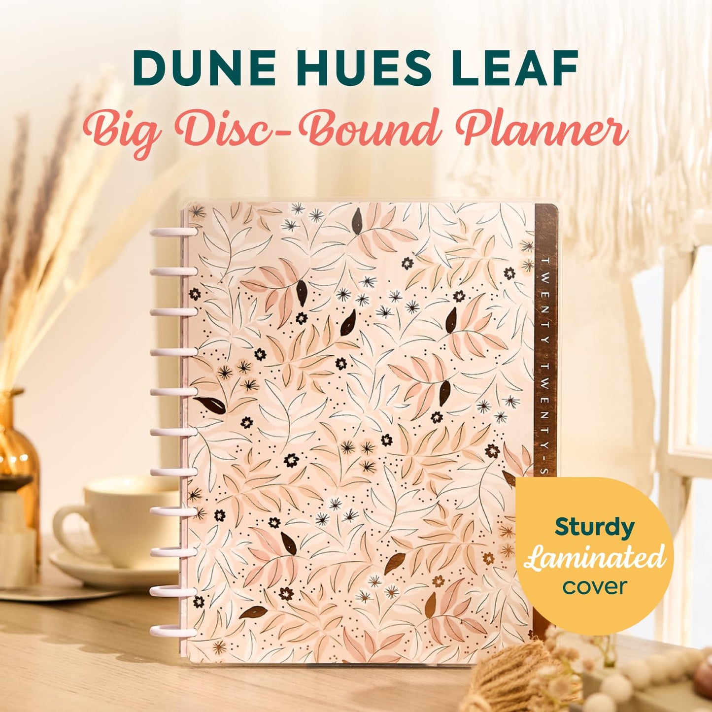 Happy Planner Disc-Bound Planner July 2026–Dec. 2027, 18-Month Planner, Big Size, 8.5" x 11", Vertical Layout, Dune Hues Leaf